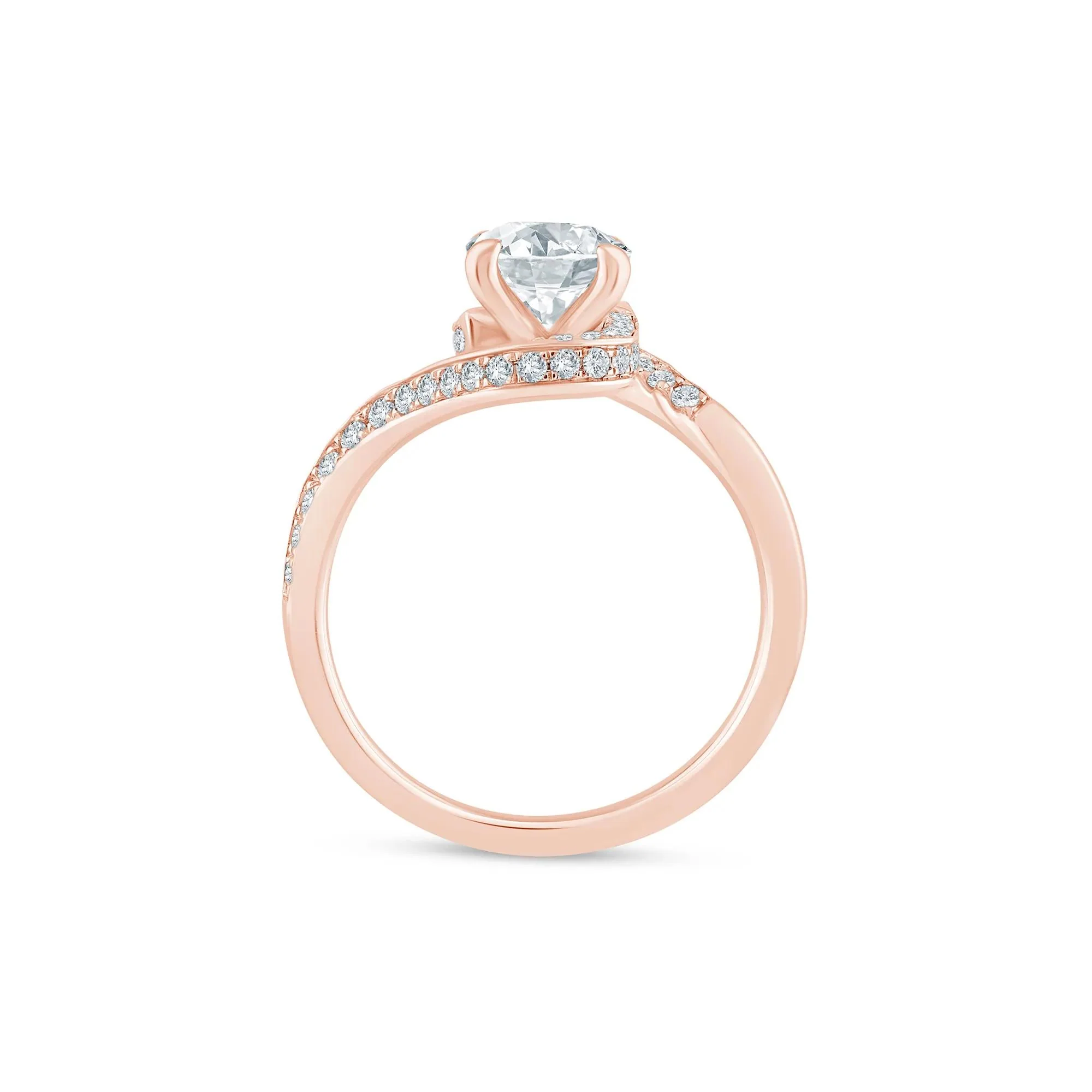 2 1/2 CT. Tw. Lab Grown Diamond Bypass Engagement Ring 14K Rose Gold Size 7 - Image 2
