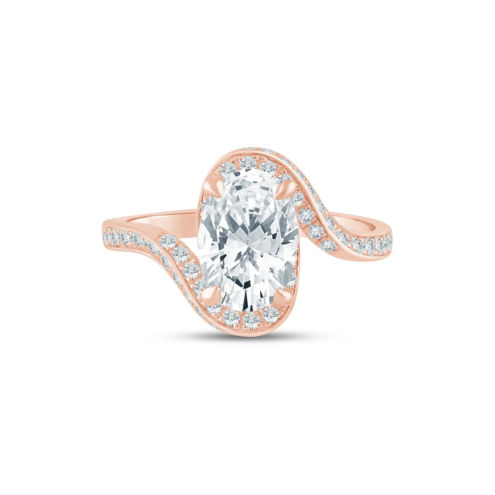 2 1/2 CT. Tw. Lab Grown Diamond Bypass Engagement Ring 14K Rose Gold Size 8