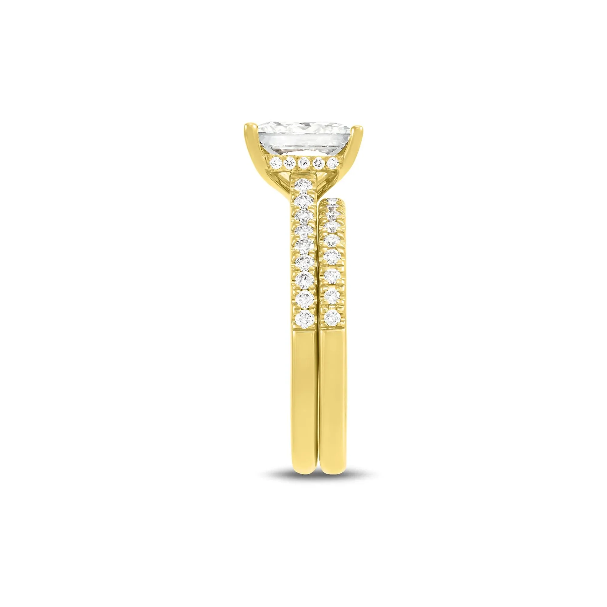 3 1/2 CT. Tw. Lab Grown Diamond Wedding Set 14K Yellow Gold Ring Size 5 1mm - Image 2