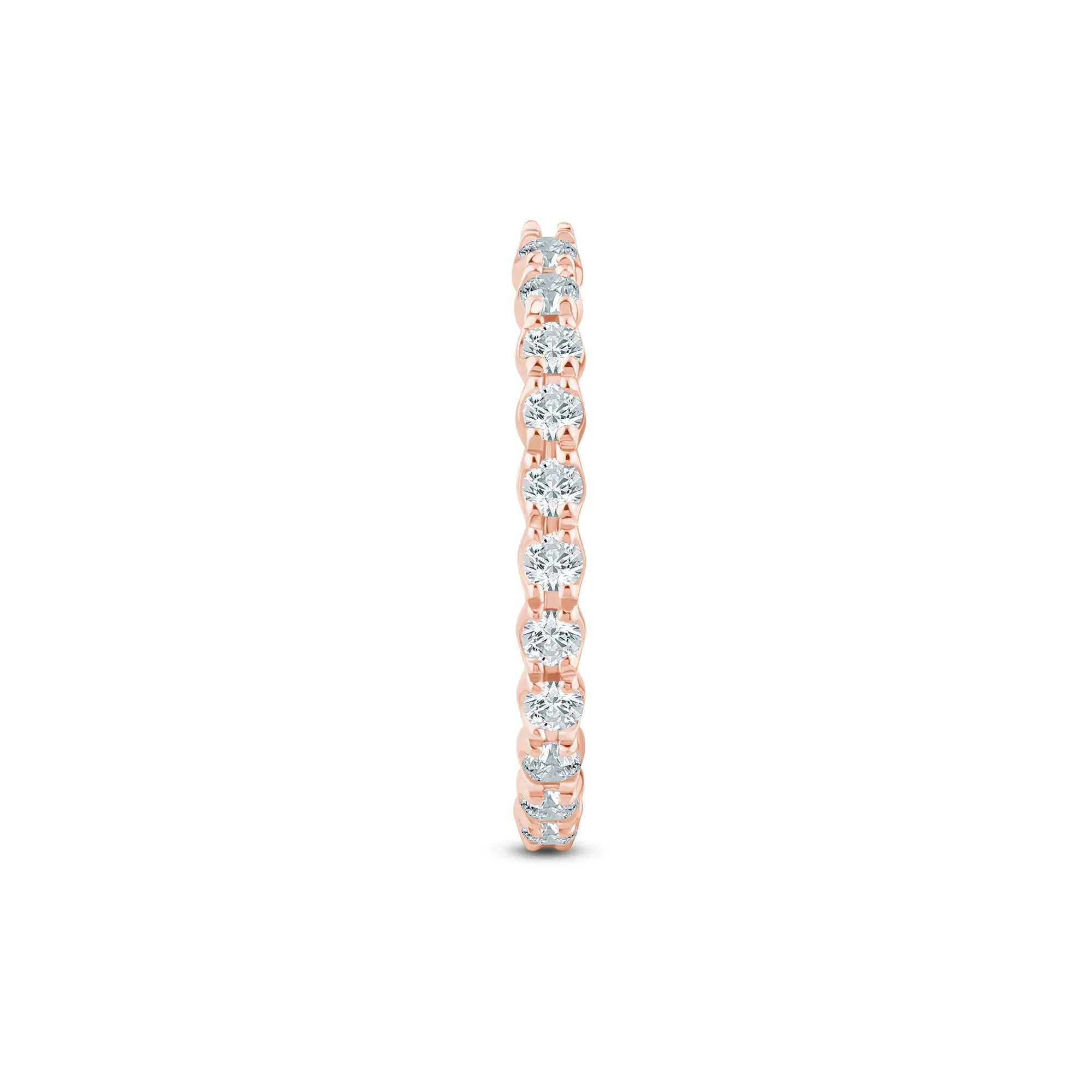5/8 CT. Tw. Lab Grown Diamond Open Anniversary Band Ring 14K Rose Gold Round Brilliant Cut Size 7 2mm - Image 3