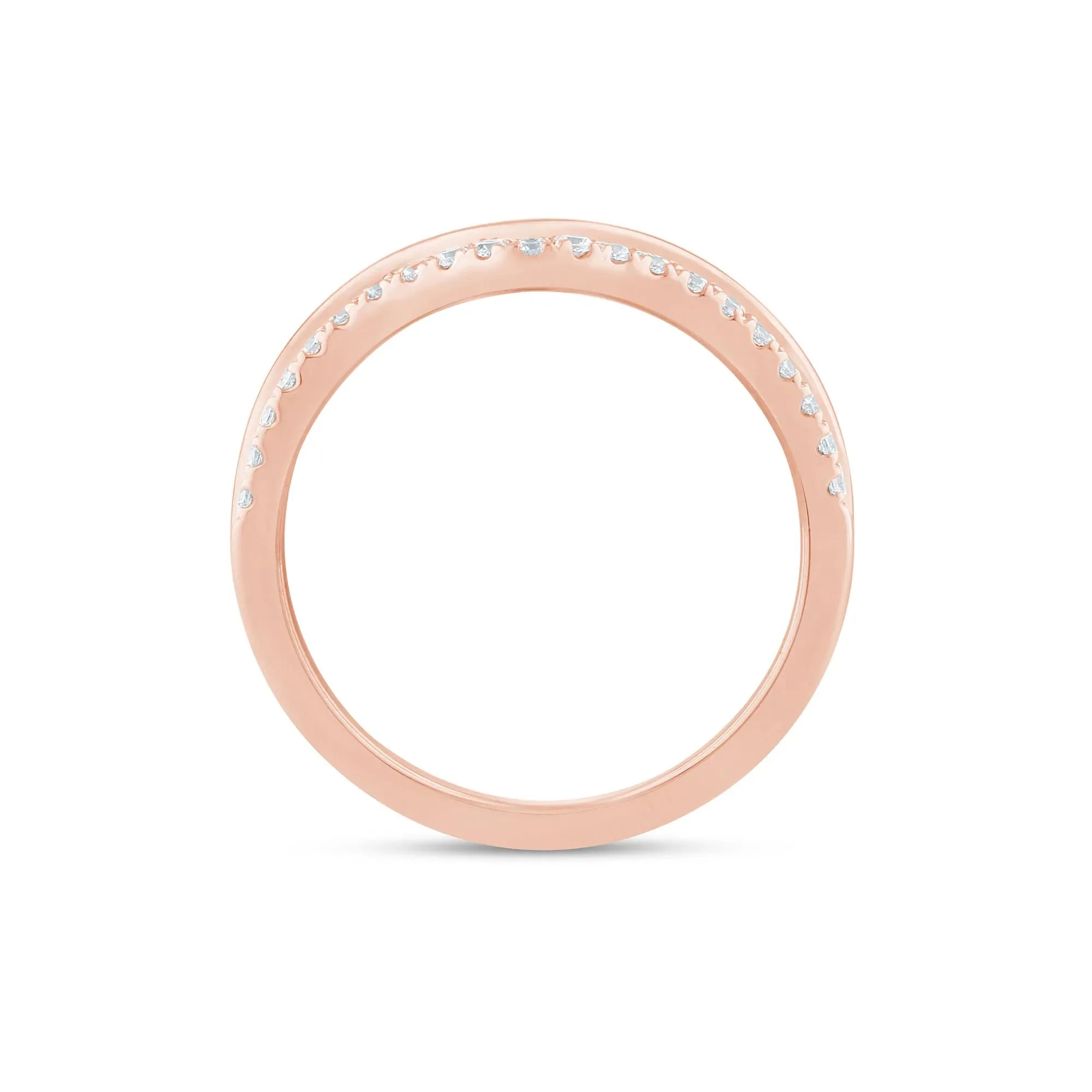 1/7 CT. Tw. Lab Grown Diamond Contour Band Ring 14K Rose Gold Size 5.5 1.5mm - Image 2