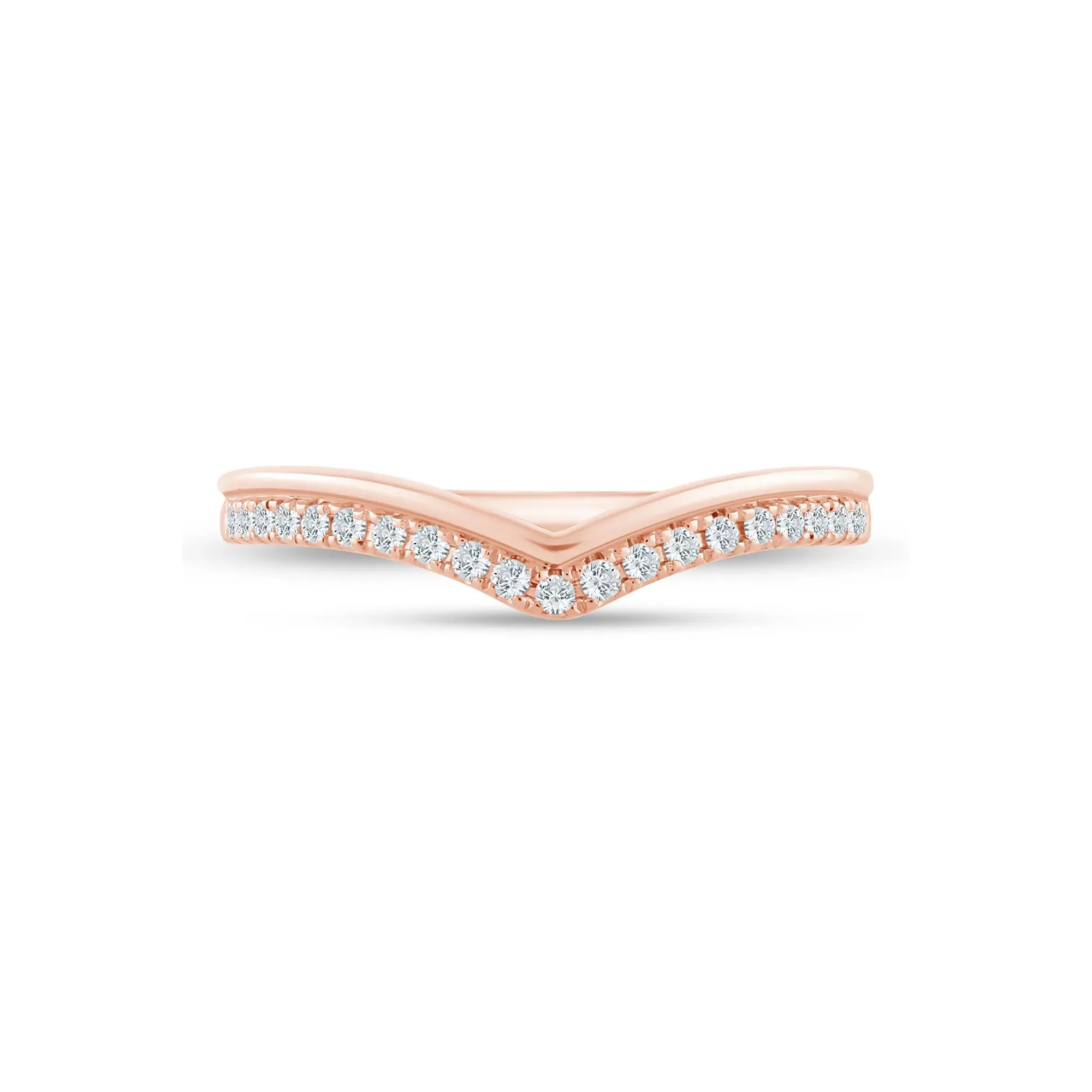 1/7 CT. Tw. Lab Grown Diamond Contour Band Ring 14K Rose Gold Size 6.5 1.5mm