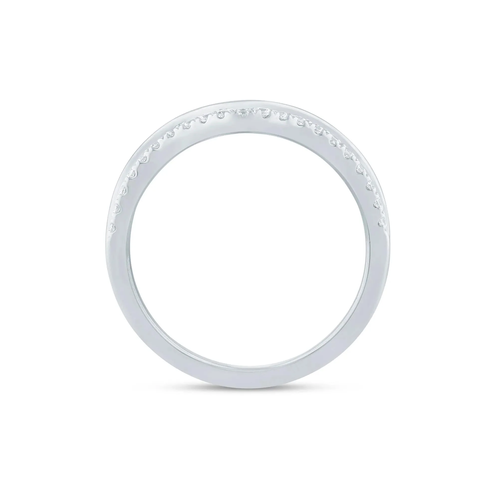 1/7 CT. Tw. Lab Grown Diamond Contour Band Ring 14K White Gold Size 6 1.5mm - Image 2