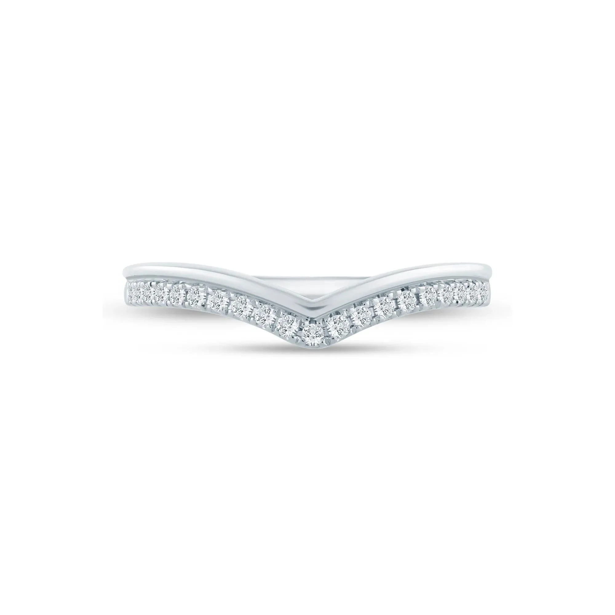 1/7 CT. Tw. Lab Grown Diamond Contour Band Ring 14K White Gold Size 7 1.5mm