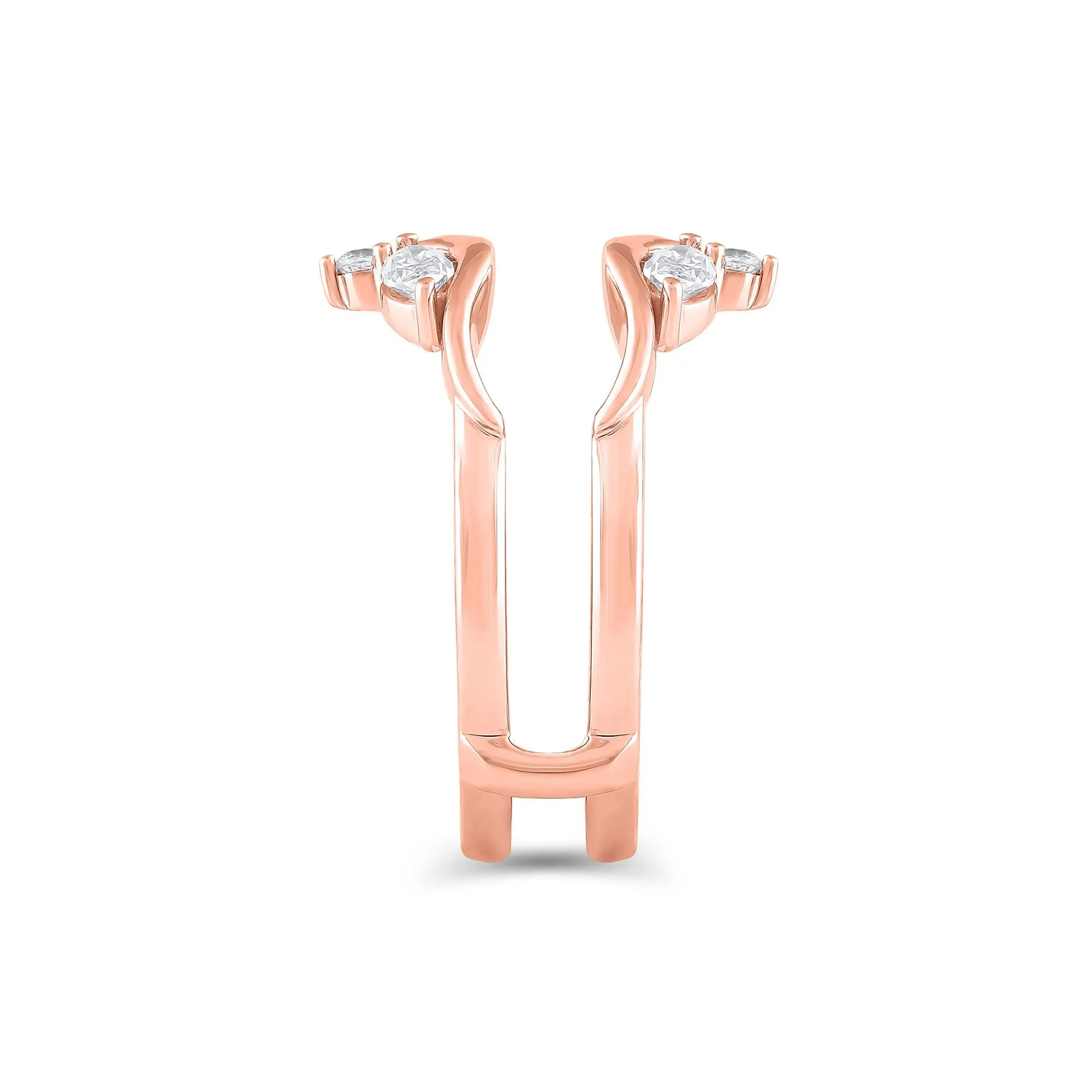 5/8 CT. Tw. Lab Grown Diamond Ring Insert 14K Rose Gold Round Brilliant Cut Size 5.5 - Image 3