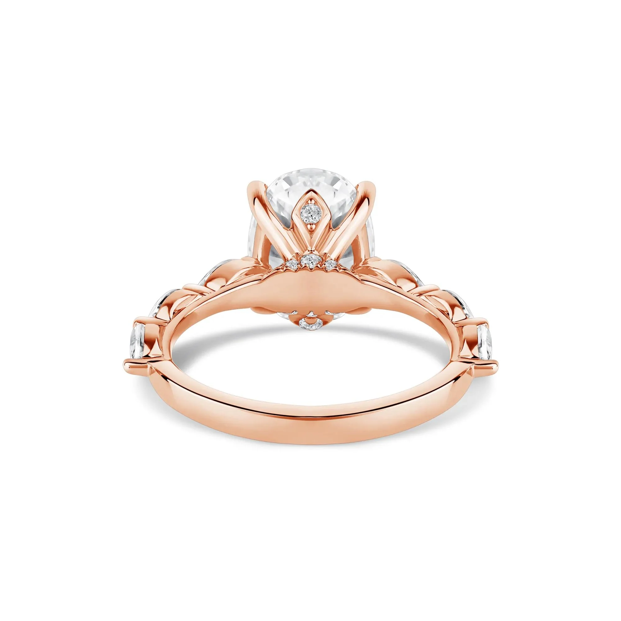 3/4 CT. Tw. Lab Grown Oval Diamond Engagement Ring 14K Rose Gold Size 6 2mm - Image 4