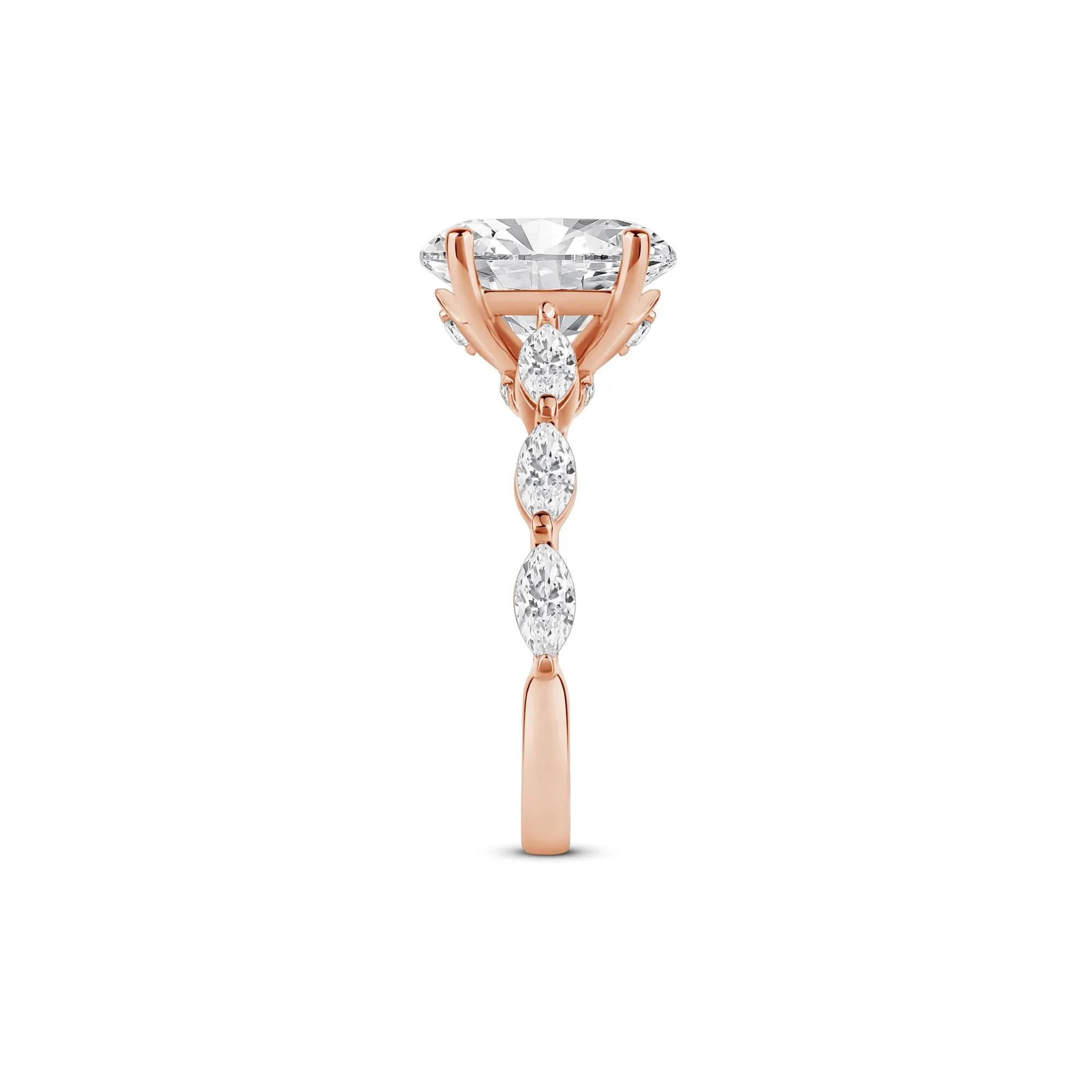 3/4 CT. Tw. Lab Grown Oval Diamond Engagement Ring 14K Rose Gold Size 6.5 2mm - Image 3