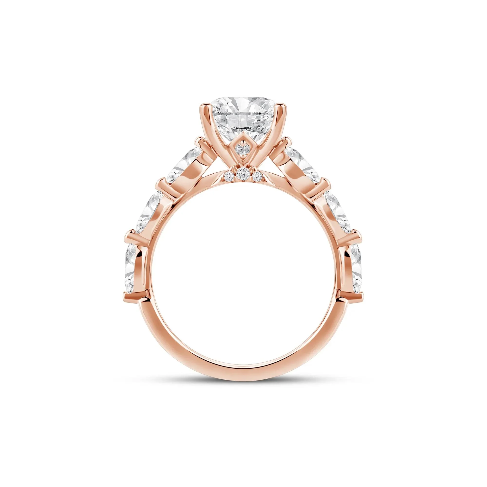 3/4 CT. Tw. Lab Grown Oval Diamond Engagement Ring 14K Rose Gold Size 7 2mm - Image 2