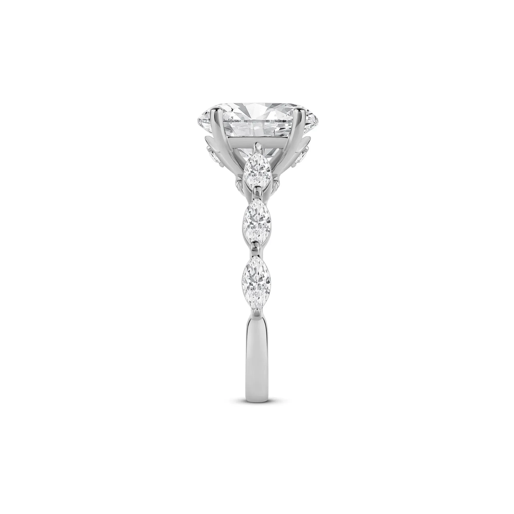 3/4 CT. Tw. Lab Grown Oval Diamond Engagement Ring 14K White Gold Size 5.5 2mm - Image 3