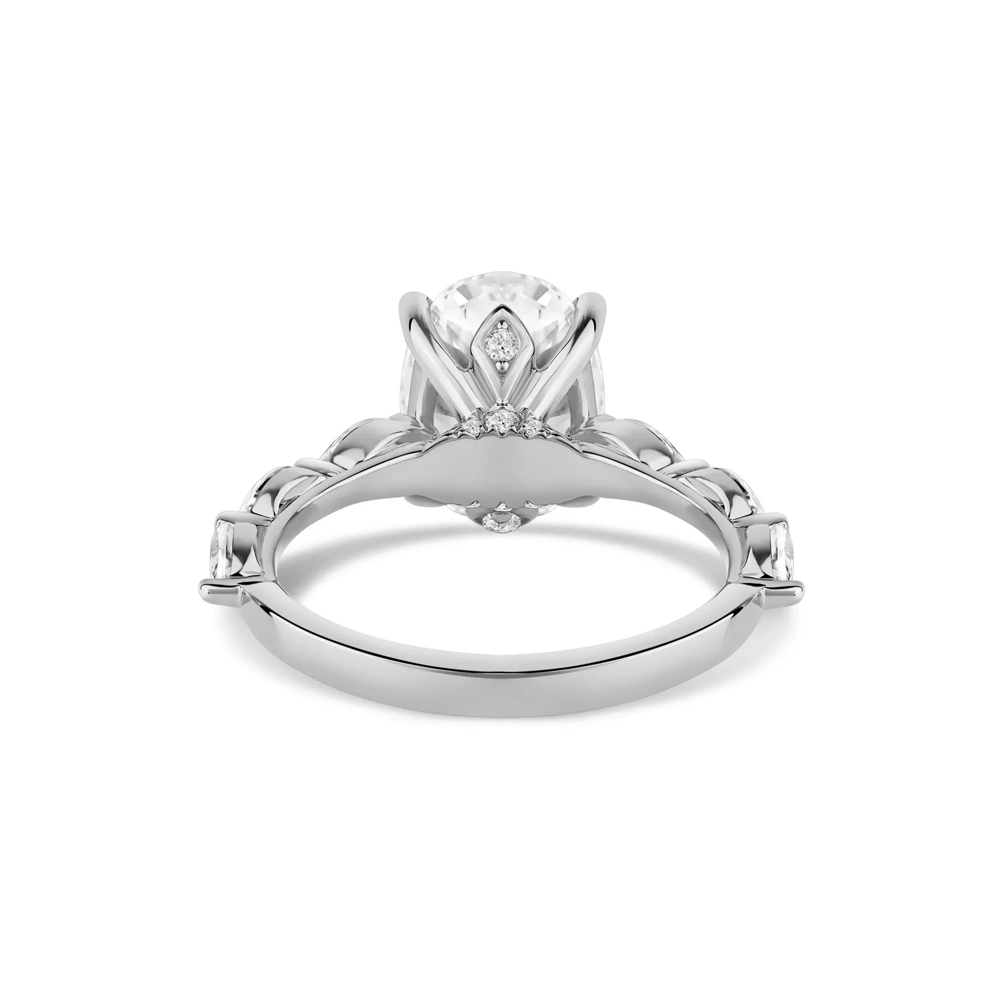 3/4 CT. Tw. Lab Grown Oval Diamond Engagement Ring 14K White Gold Size 6 2mm - Image 4