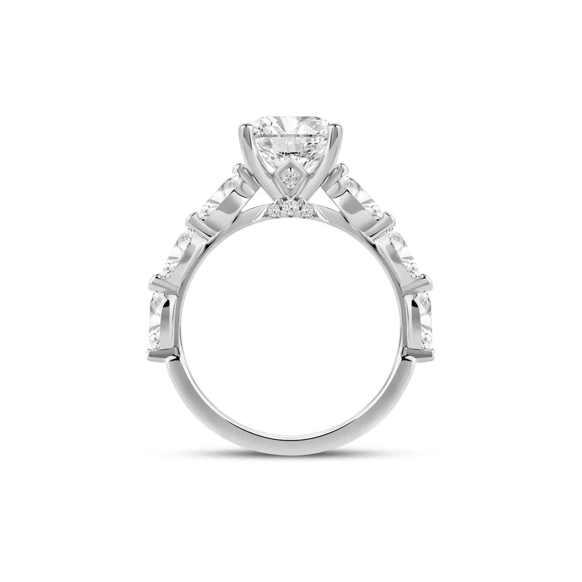 3/4 CT. Tw. Lab Grown Oval Diamond Engagement Ring 14K White Gold Size 7 2mm - Image 2