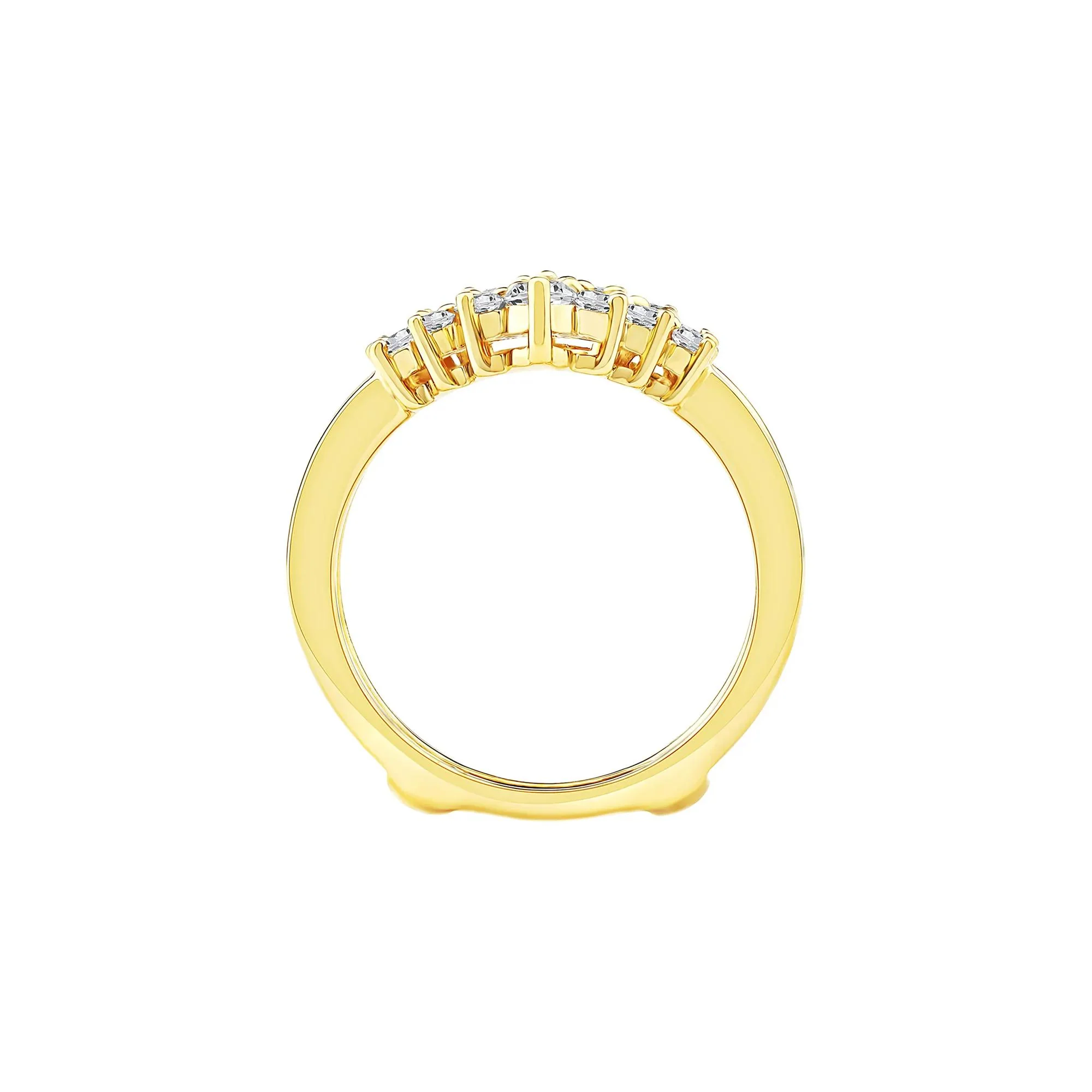 1 CT. Tw. Lab Grown Diamond Chevron Insert 14K Yellow Gold Ring Size 9 6.5mm - Image 2