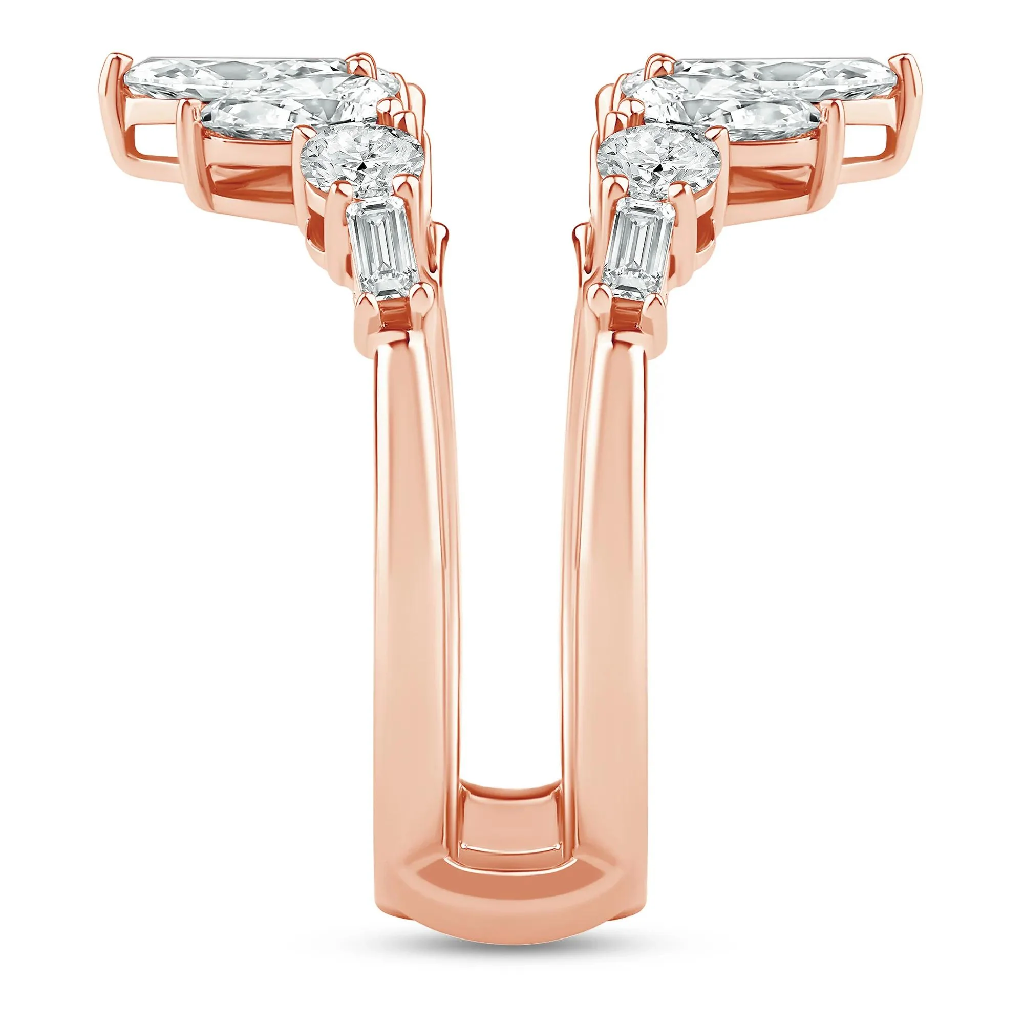 1 3/4 CT. Tw. Lab Grown Diamond Contour Insert 14K Rose Gold Ring Size 6.5 7mm - Image 3