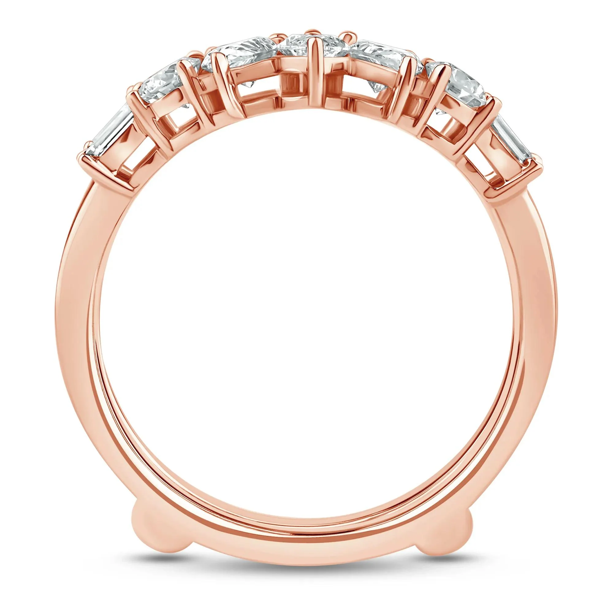 1 3/4 CT. Tw. Lab Grown Diamond Contour Insert 14K Rose Gold Ring Size 7 7mm - Image 2