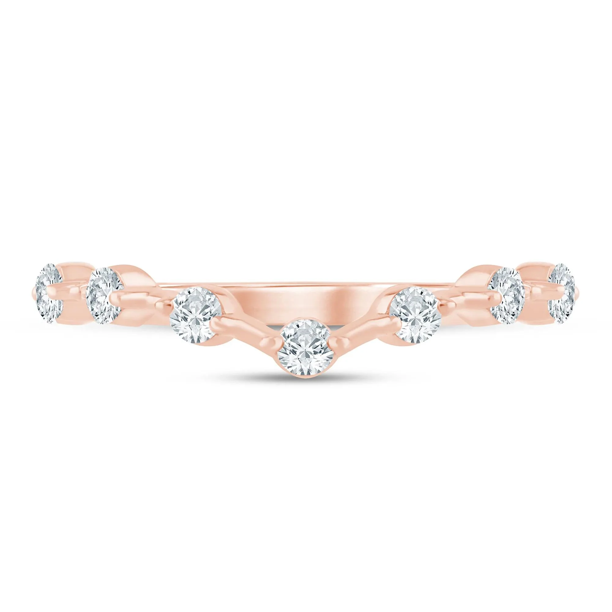 1/3 CT. Tw. Lab Grown Diamond Contour Enhancer 14K Rose Gold Ring Size 6.5 1.5mm - Image 3