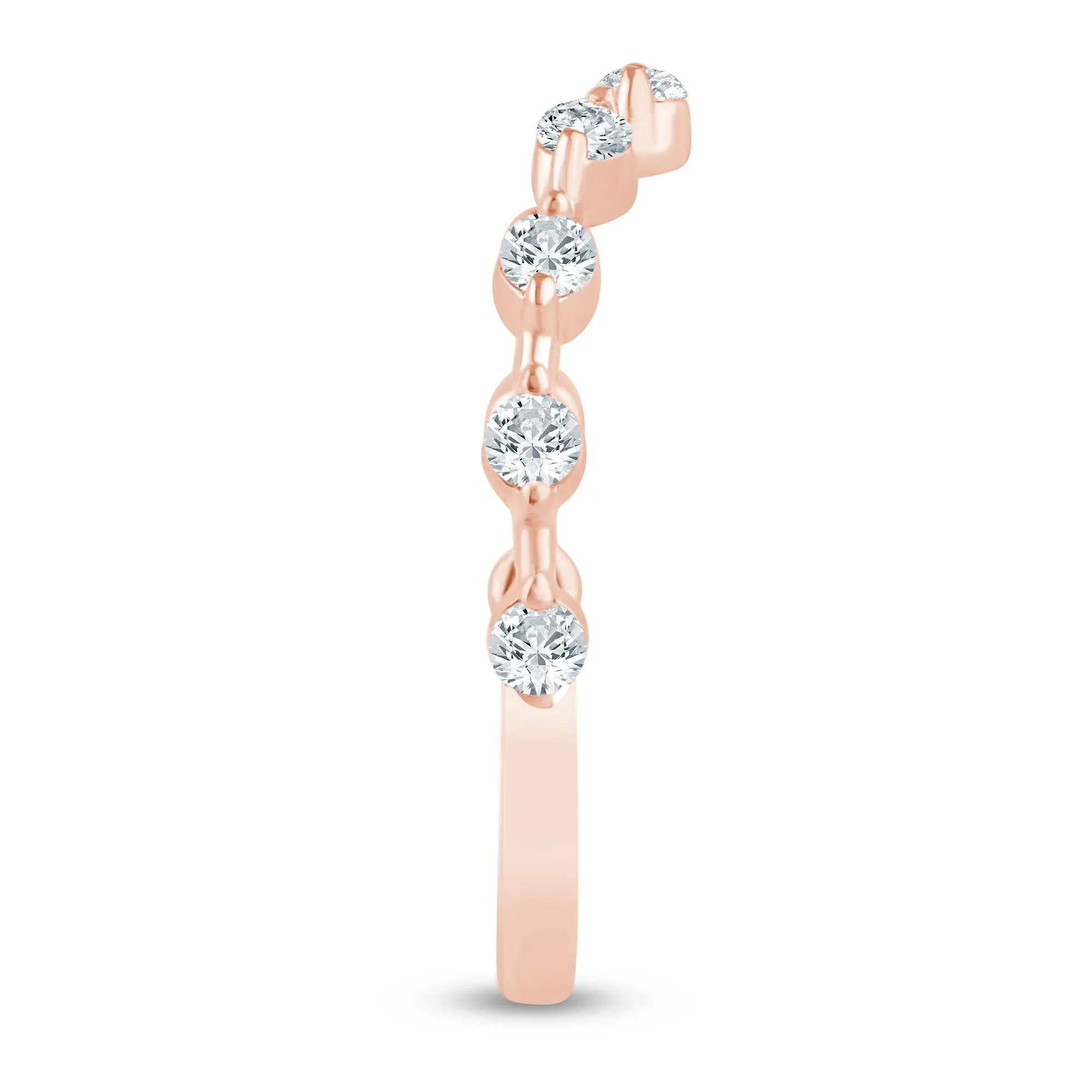 1/3 CT. Tw. Lab Grown Diamond Contour Enhancer 14K Rose Gold Ring Size 8 1.5mm - Image 2