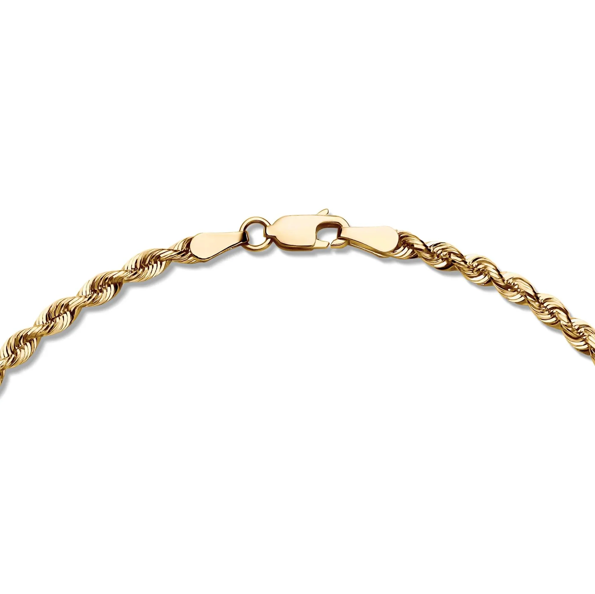 Solid Silk Rope Chain 14K Yellow Gold Necklace Size 26" - Image 3