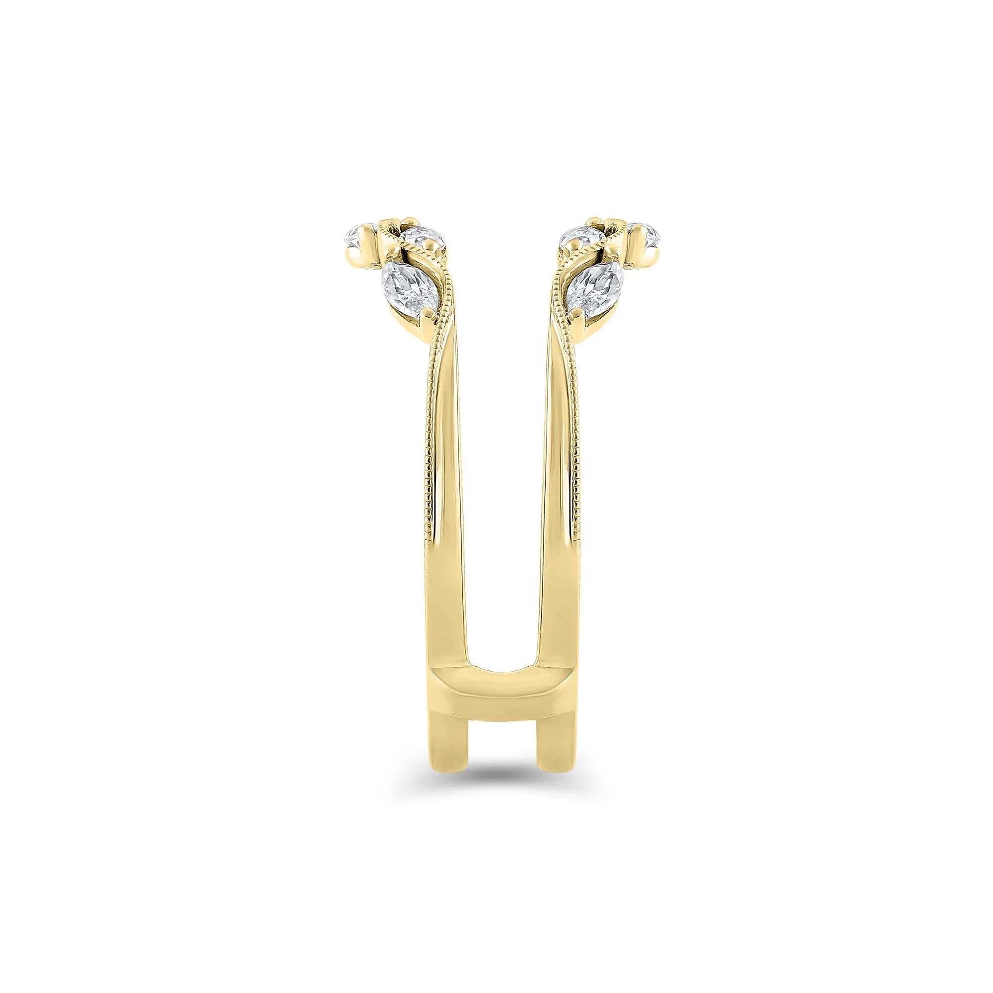 1/2 CT. Tw. Lab Grown Diamond Insert 14K Yellow Gold Ring Size 6 11mm - Image 3