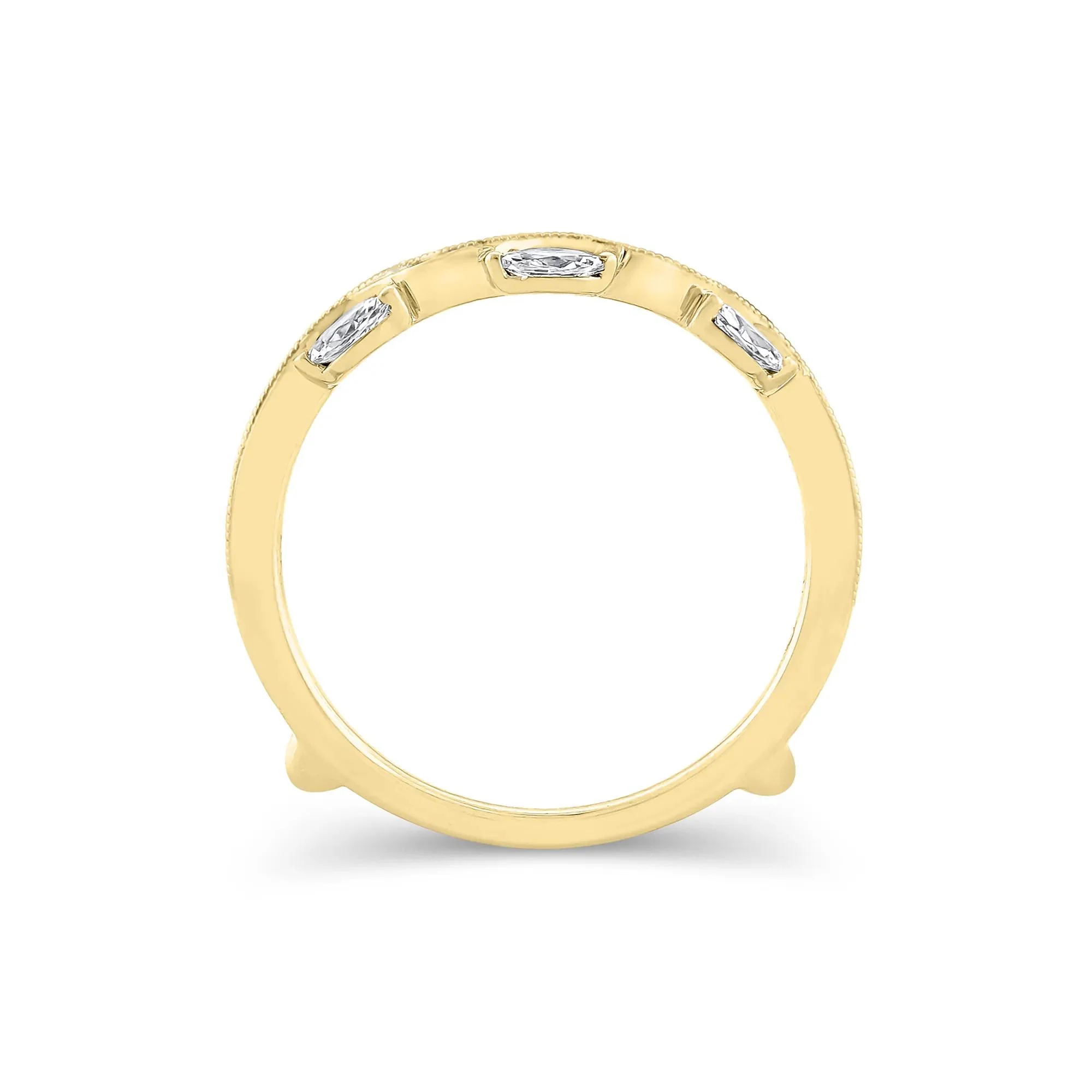 1/2 CT. Tw. Lab Grown Diamond Insert 14K Yellow Gold Ring Size 7 11mm - Image 2