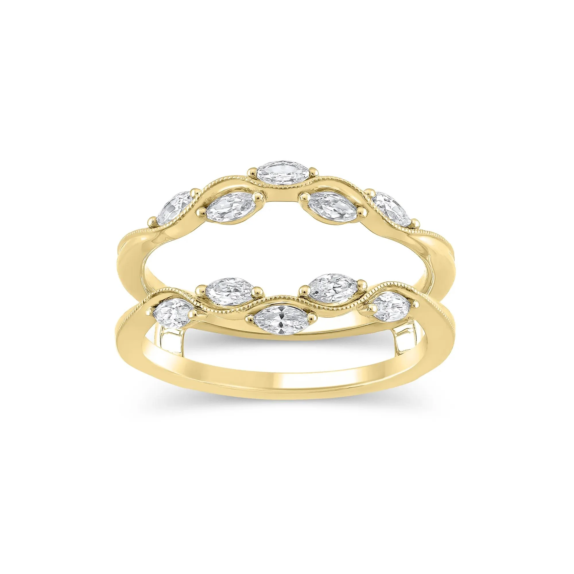 1/2 CT. Tw. Lab Grown Diamond Insert 14K Yellow Gold Ring Size 8.5 11mm
