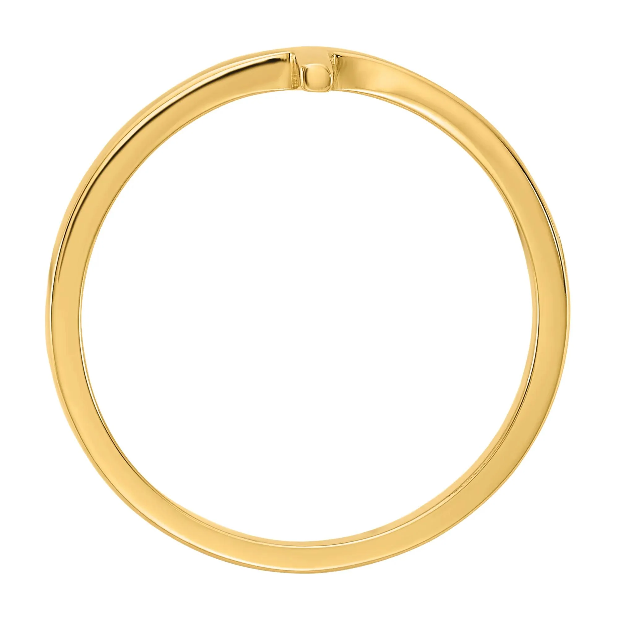 Sideways Cross Ring 14K Yellow Gold Size 6 - Image 2
