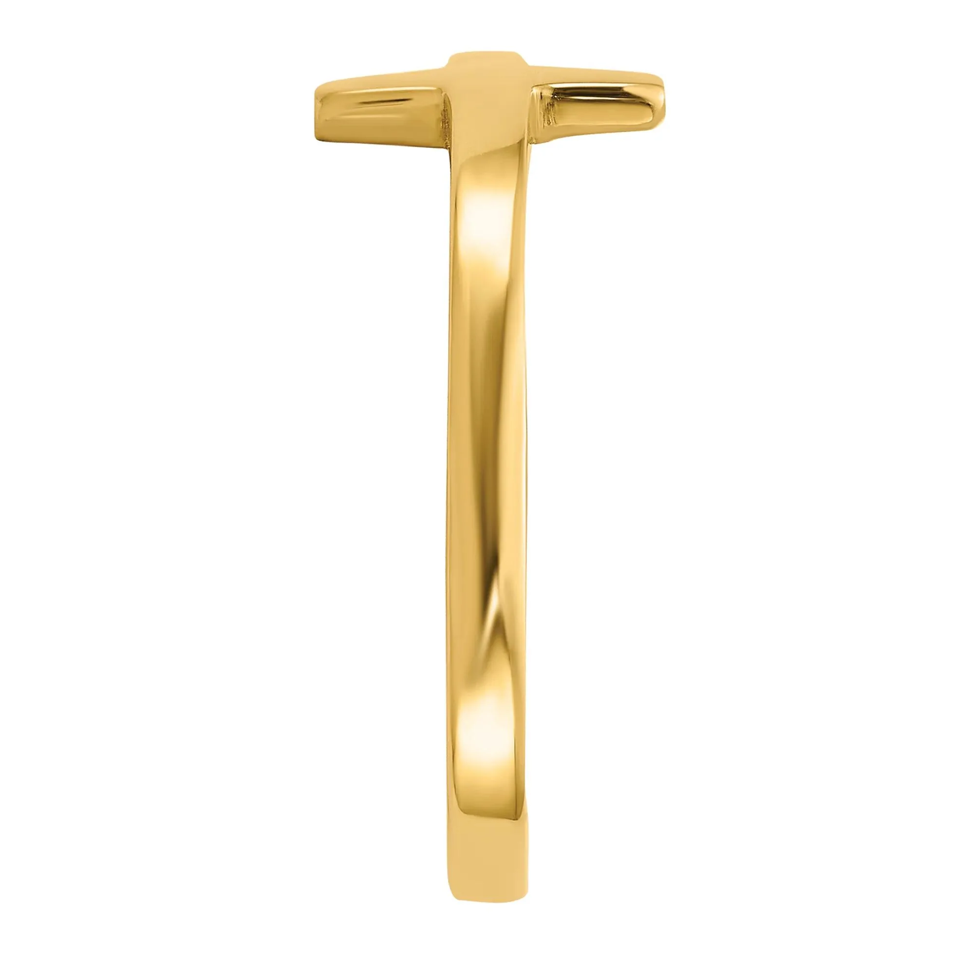 Sideways Cross Ring 14K Yellow Gold Size 8 - Image 3