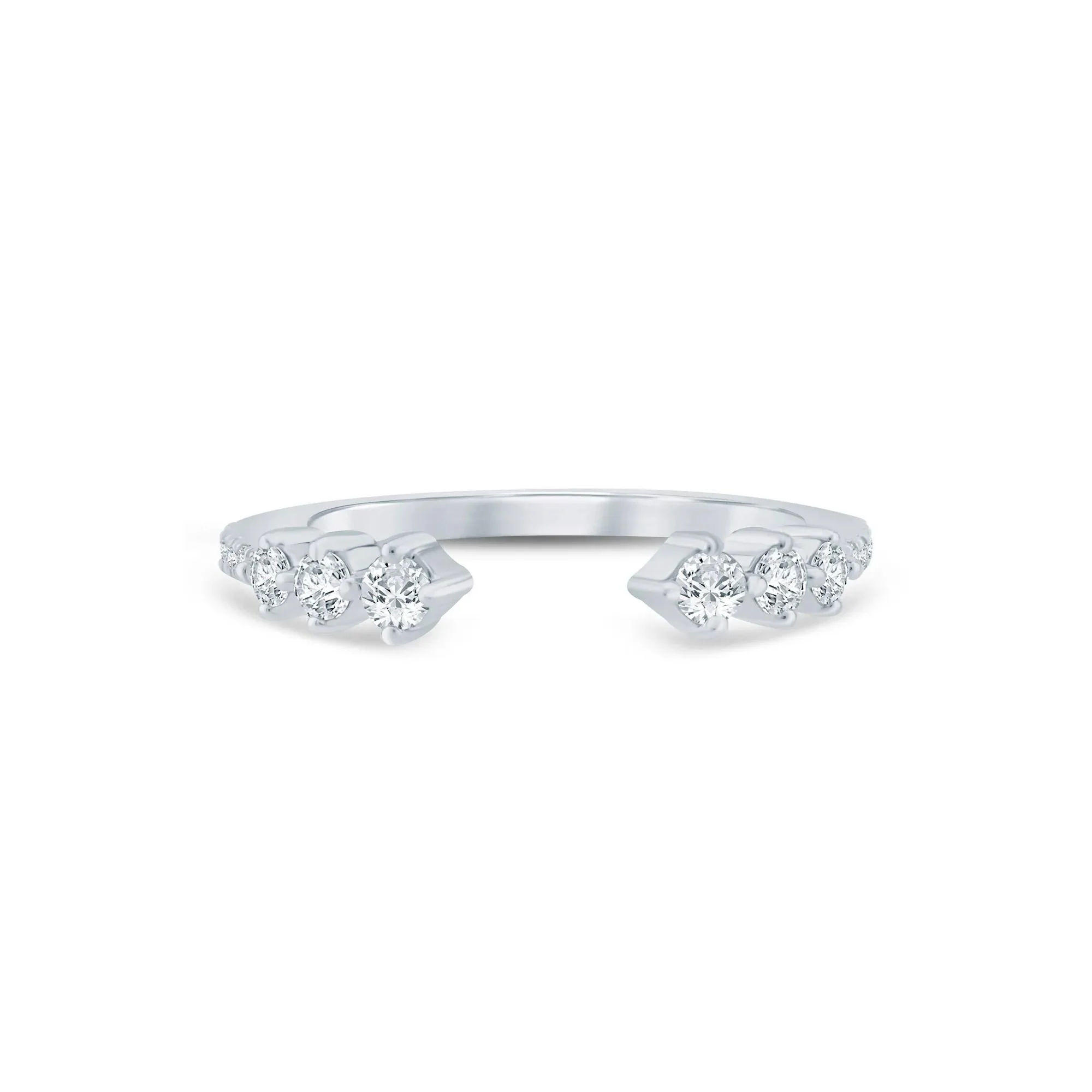 1/3 CT. Tw. Lab Grown Diamond Open Band Ring 14K White Gold Size 7.5 1.5mm