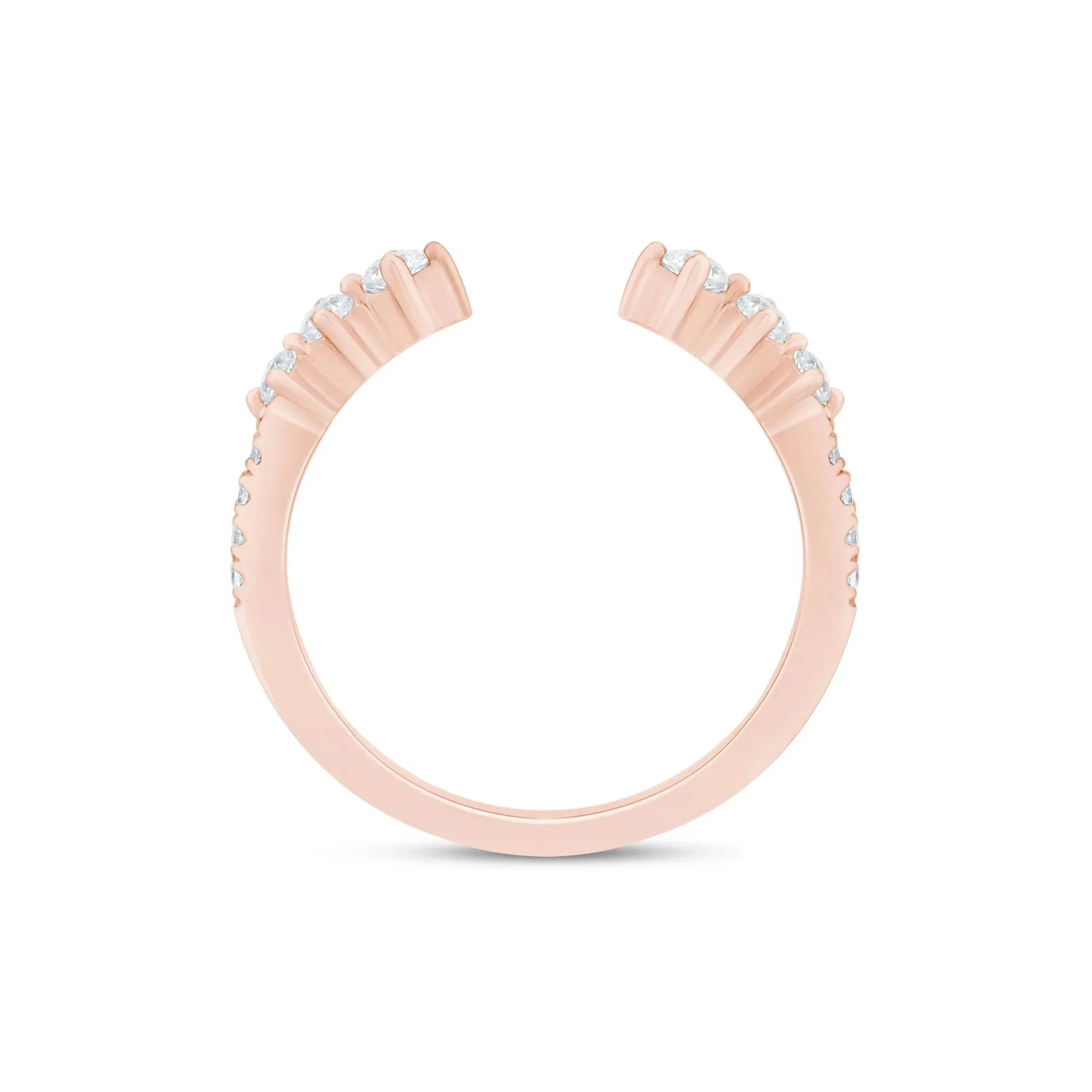 1/3 CT. Tw. Lab Grown Diamond Open Band Ring 14K Rose Gold Size 6.5 1.5mm - Image 2