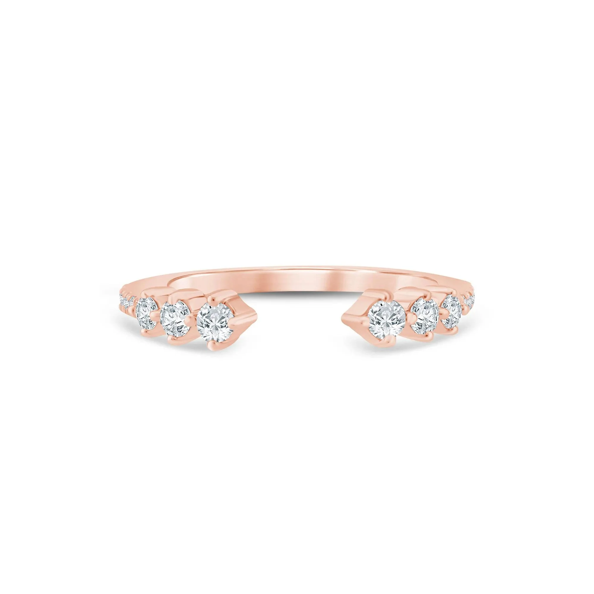 1/3 CT. Tw. Lab Grown Diamond Open Band Ring 14K Rose Gold Size 7 1.5mm