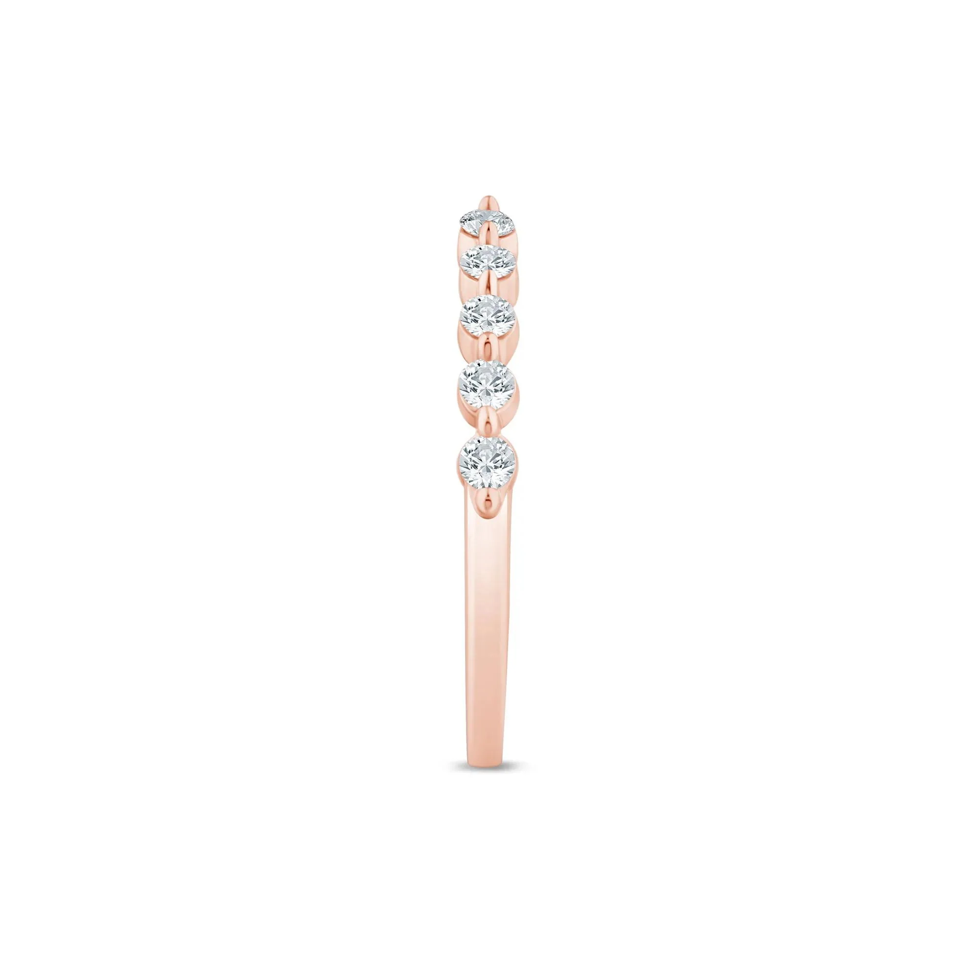 1/3 CT. Tw. Lab Grown Diamond Open Anniversary Band Ring 14K Rose Gold Round Brilliant Cut Size 9 1.5mm - Image 3