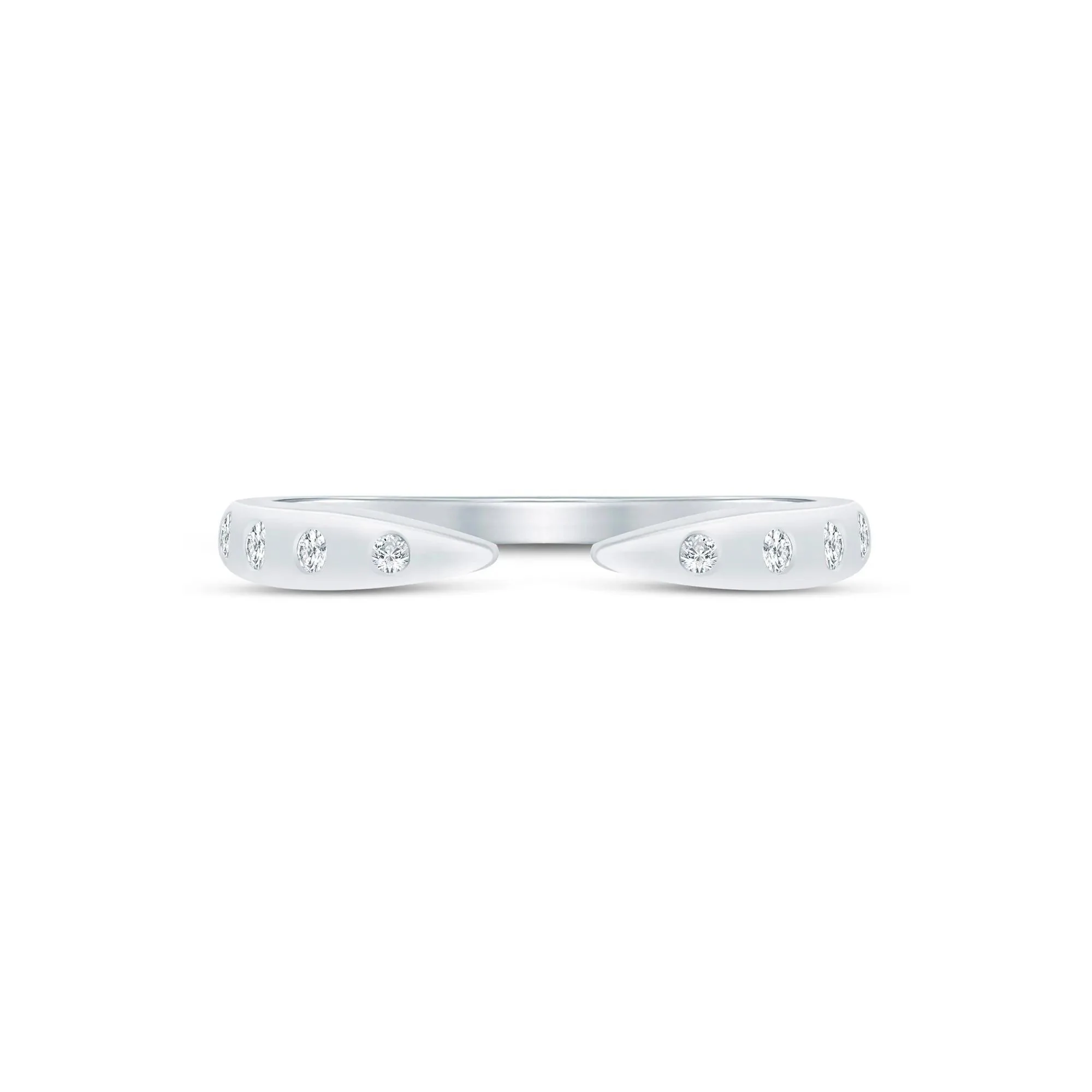 1/10 CT. Tw. Lab Grown Diamond Burnished Open Band Ring 14K White Gold Size 6 1.5mm