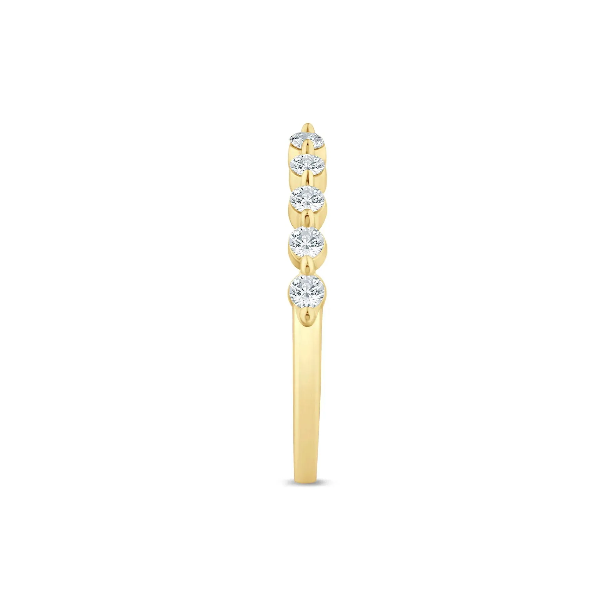1/3 CT. Tw. Lab Grown Diamond Open Anniversary Band Ring 14K Yellow Gold Round Brilliant Cut Size 5 1.5mm - Image 3