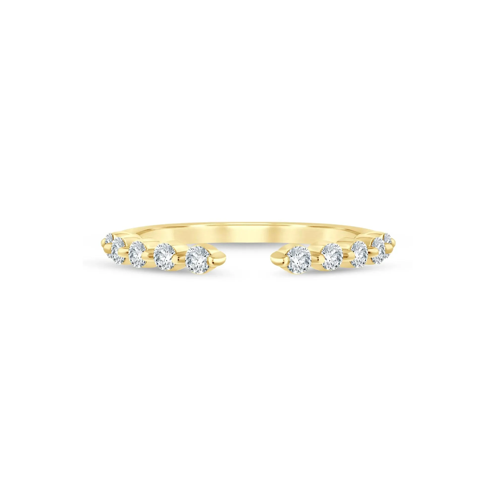 1/3 CT. Tw. Lab Grown Diamond Open Anniversary Band Ring 14K Yellow Gold Round Brilliant Cut Size 5.5 1.5mm