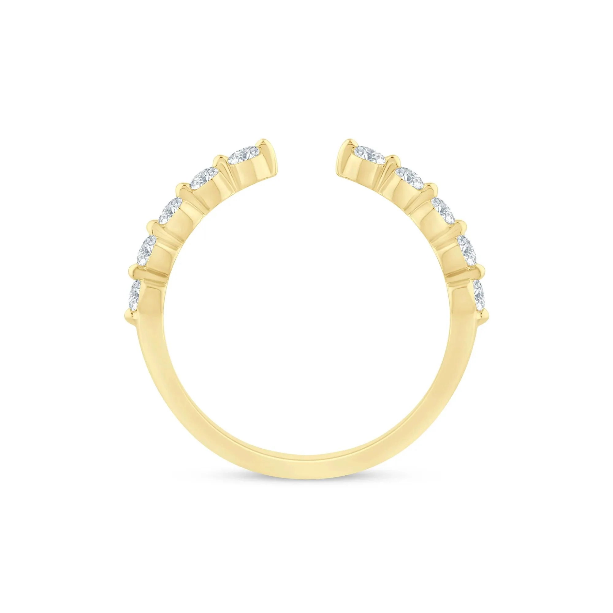 1/3 CT. Tw. Lab Grown Diamond Open Anniversary Band Ring 14K Yellow Gold Round Brilliant Cut Size 7 1.5mm - Image 2