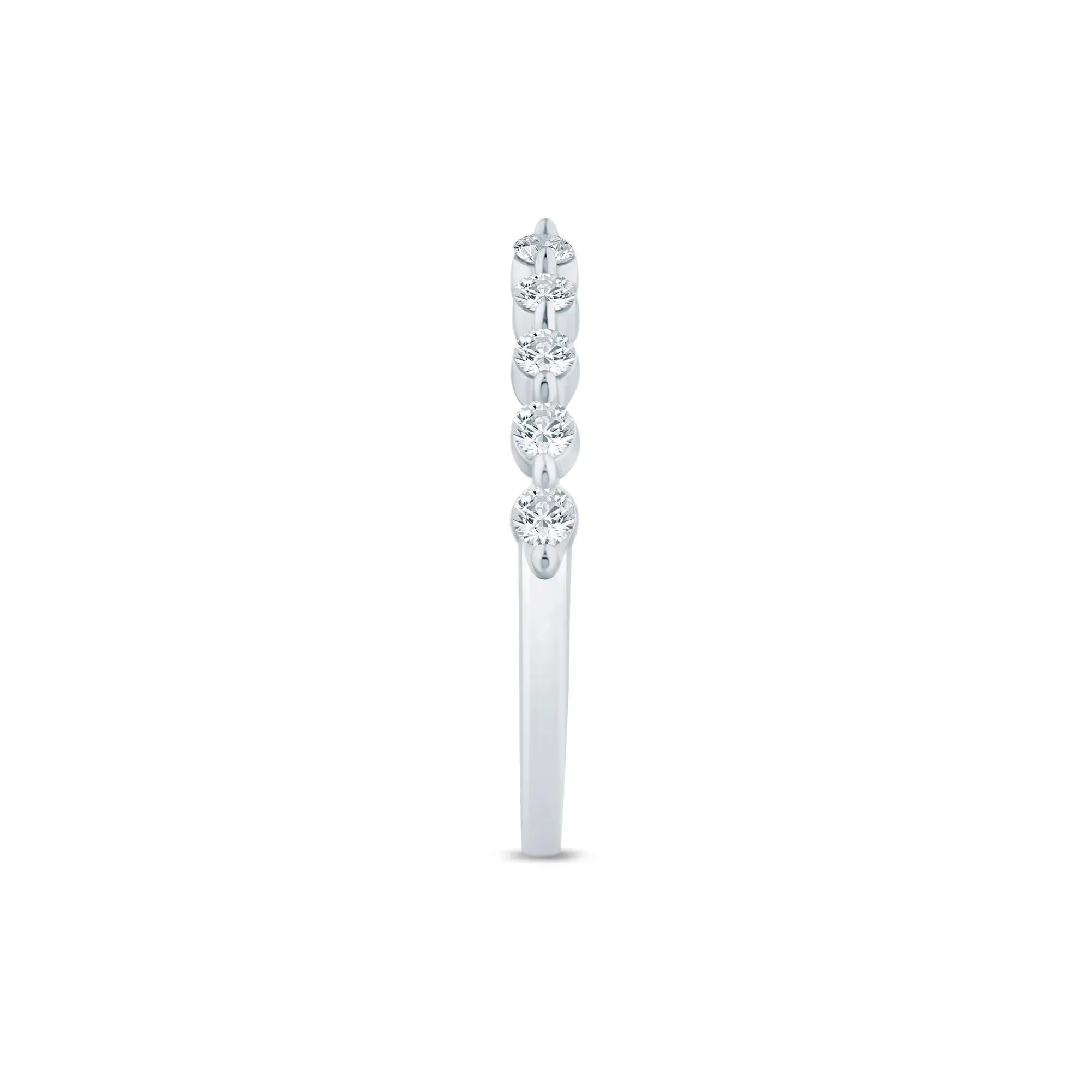1/3 CT. Tw. Lab Grown Diamond Open Anniversary Band Ring 14K White Gold Round Brilliant Cut Size 7.5 1.5mm - Image 3
