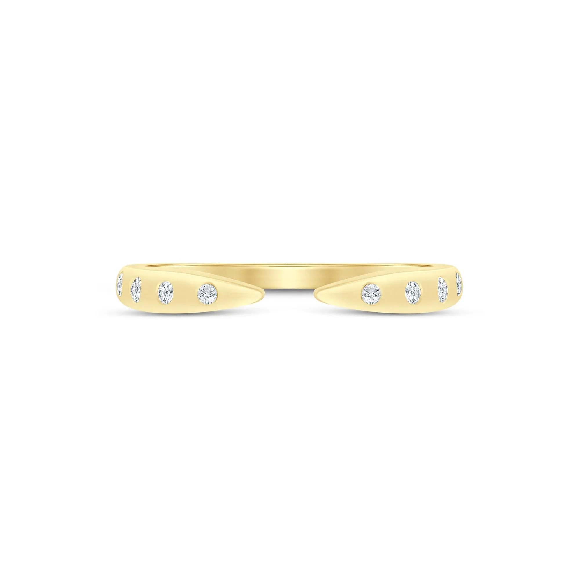 1/10 CT. Tw. Lab Grown Diamond Burnished Open Band Ring 14K Yellow Gold Size 6.5 1.5mm