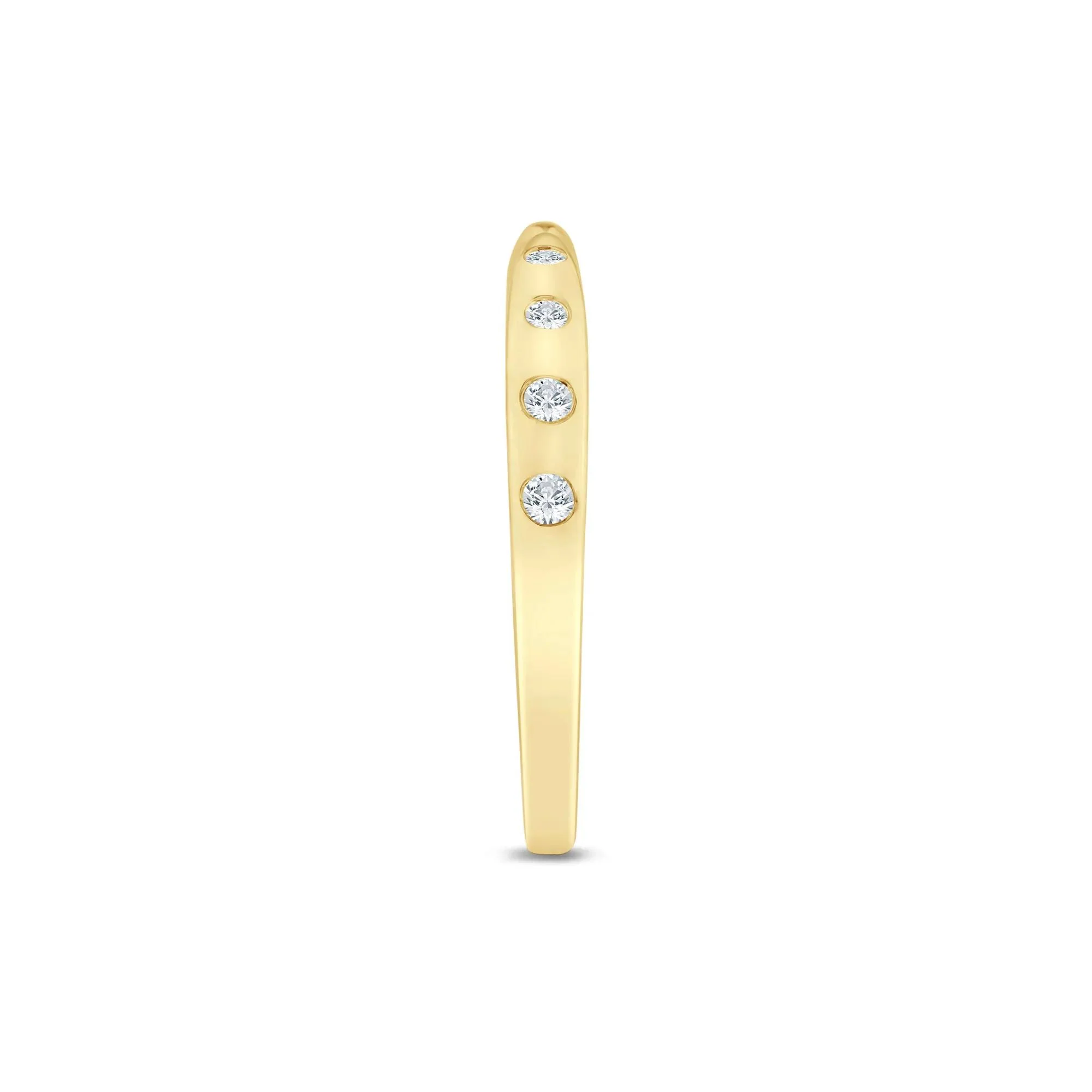1/10 CT. Tw. Lab Grown Diamond Burnished Open Band Ring 14K Yellow Gold Size 6.5 1.5mm - Image 3