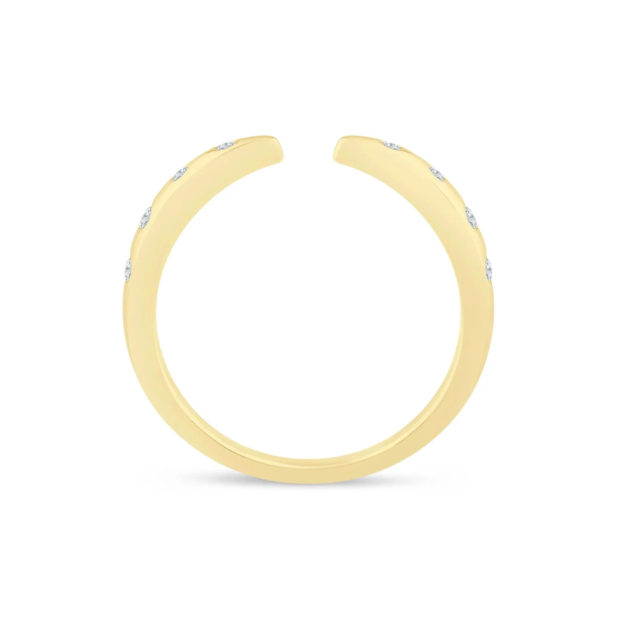 1/10 CT. Tw. Lab Grown Diamond Burnished Open Band Ring 14K Yellow Gold Size 9 1.5mm - Image 2