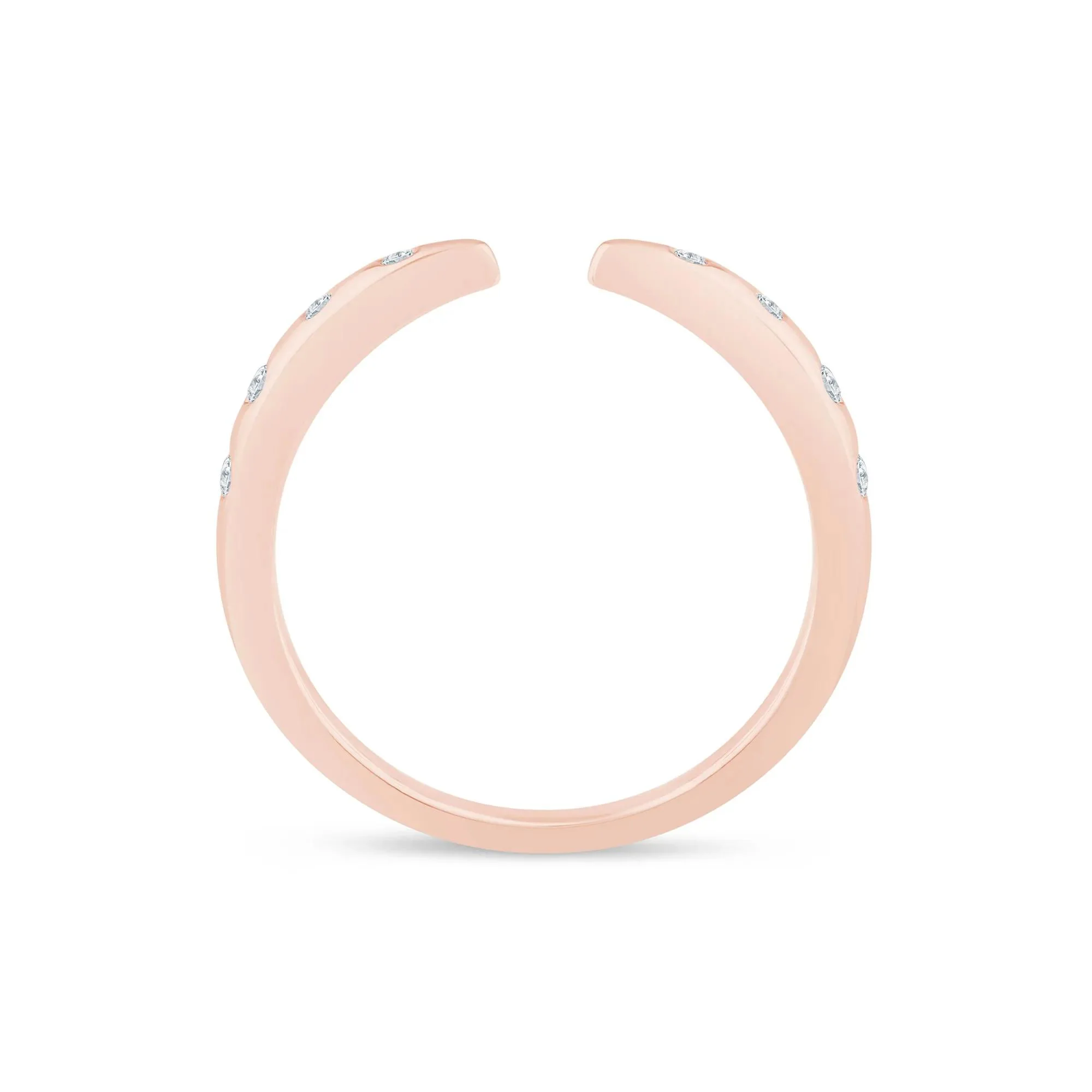 1/10 CT. Tw. Lab Grown Diamond Burnished Open Band Ring 14K Rose Gold Size 5.5 1.5mm - Image 2