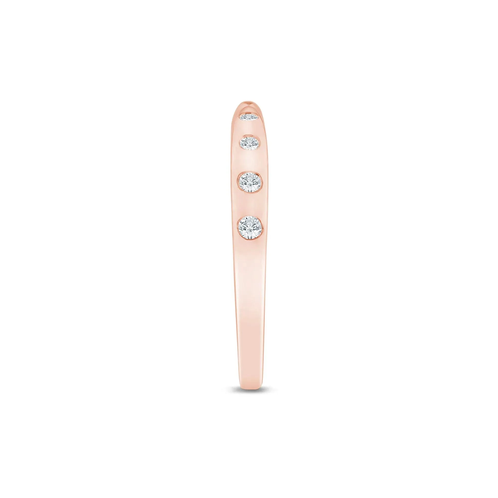 1/10 CT. Tw. Lab Grown Diamond Burnished Open Band Ring 14K Rose Gold Size 7 1.5mm - Image 3