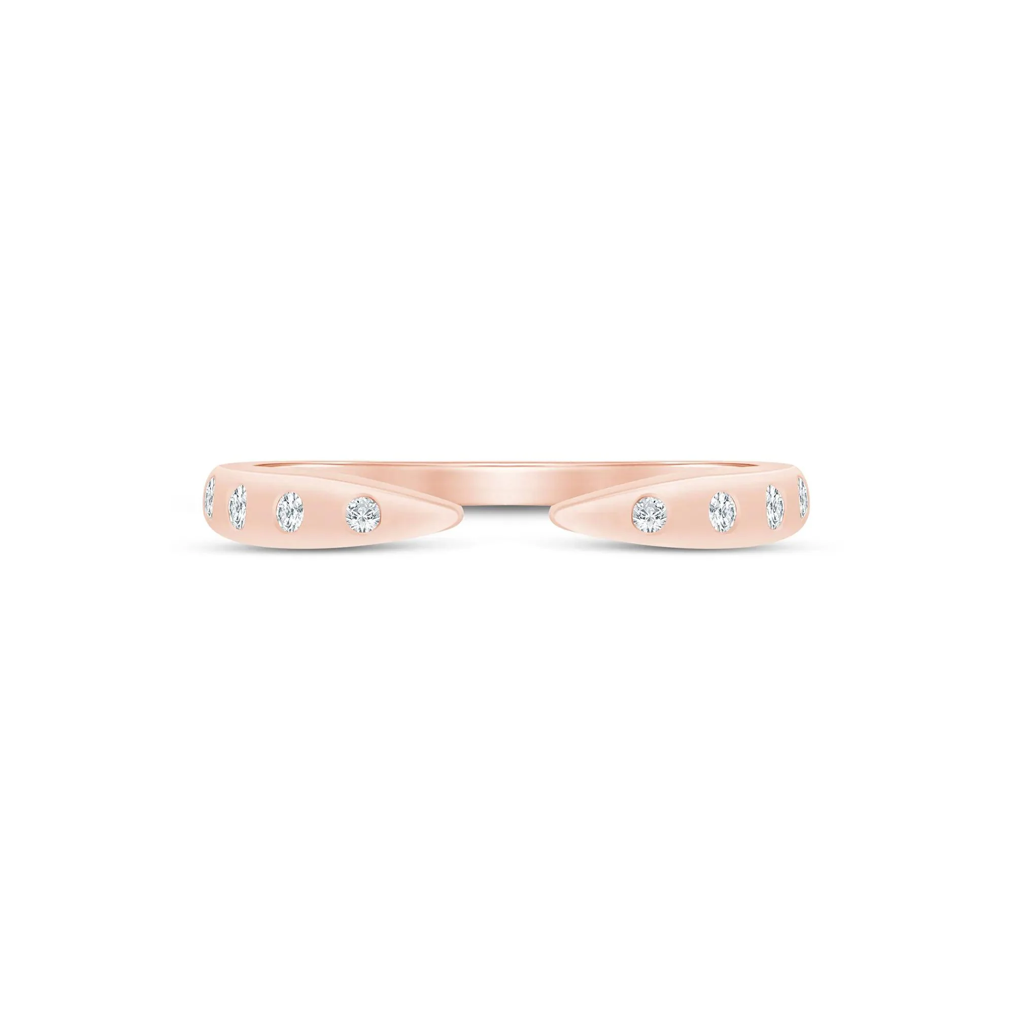 1/10 CT. Tw. Lab Grown Diamond Burnished Open Band Ring 14K Rose Gold Size 7.5 1.5mm
