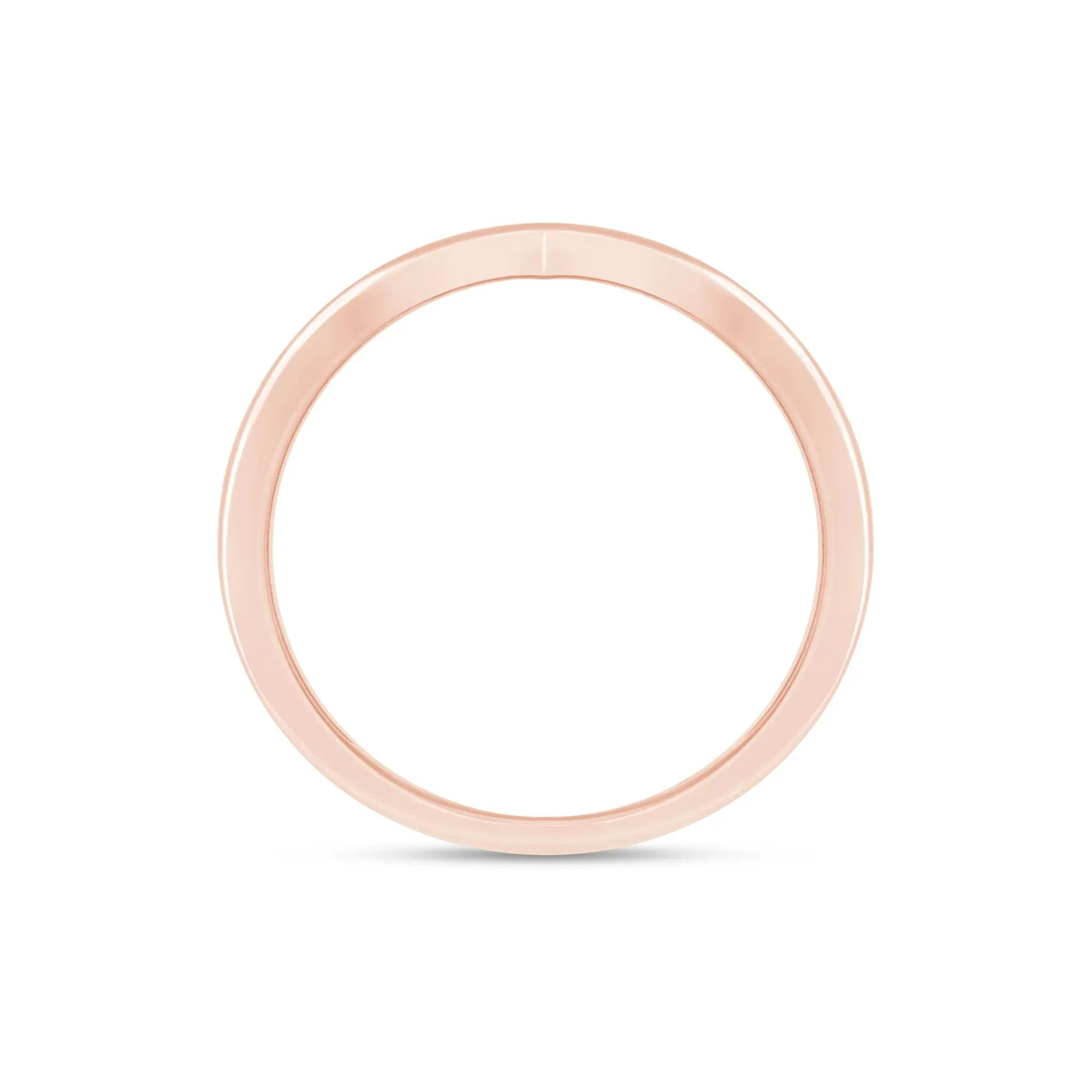 1/5 CT. Tw. Lab Grown Diamond Chevron Anniversary Band Ring 14K Rose Gold Size 6 3.5mm - Image 2