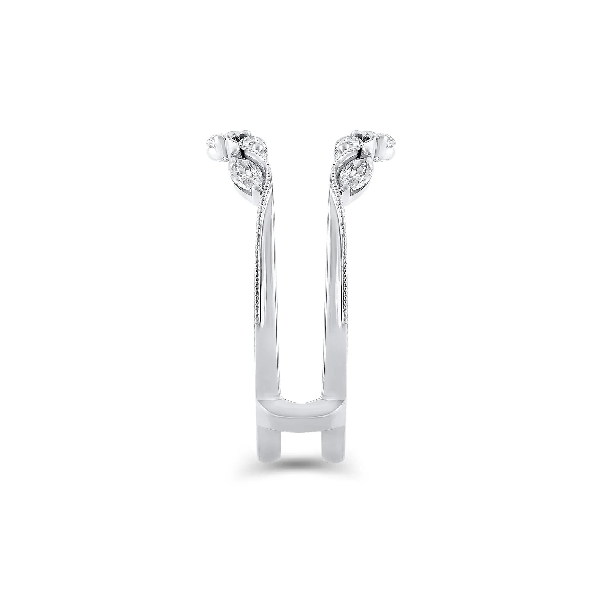 1/2 CT. Tw. Lab Grown Diamond Insert 14K White Gold Ring Size 6 11mm - Image 2
