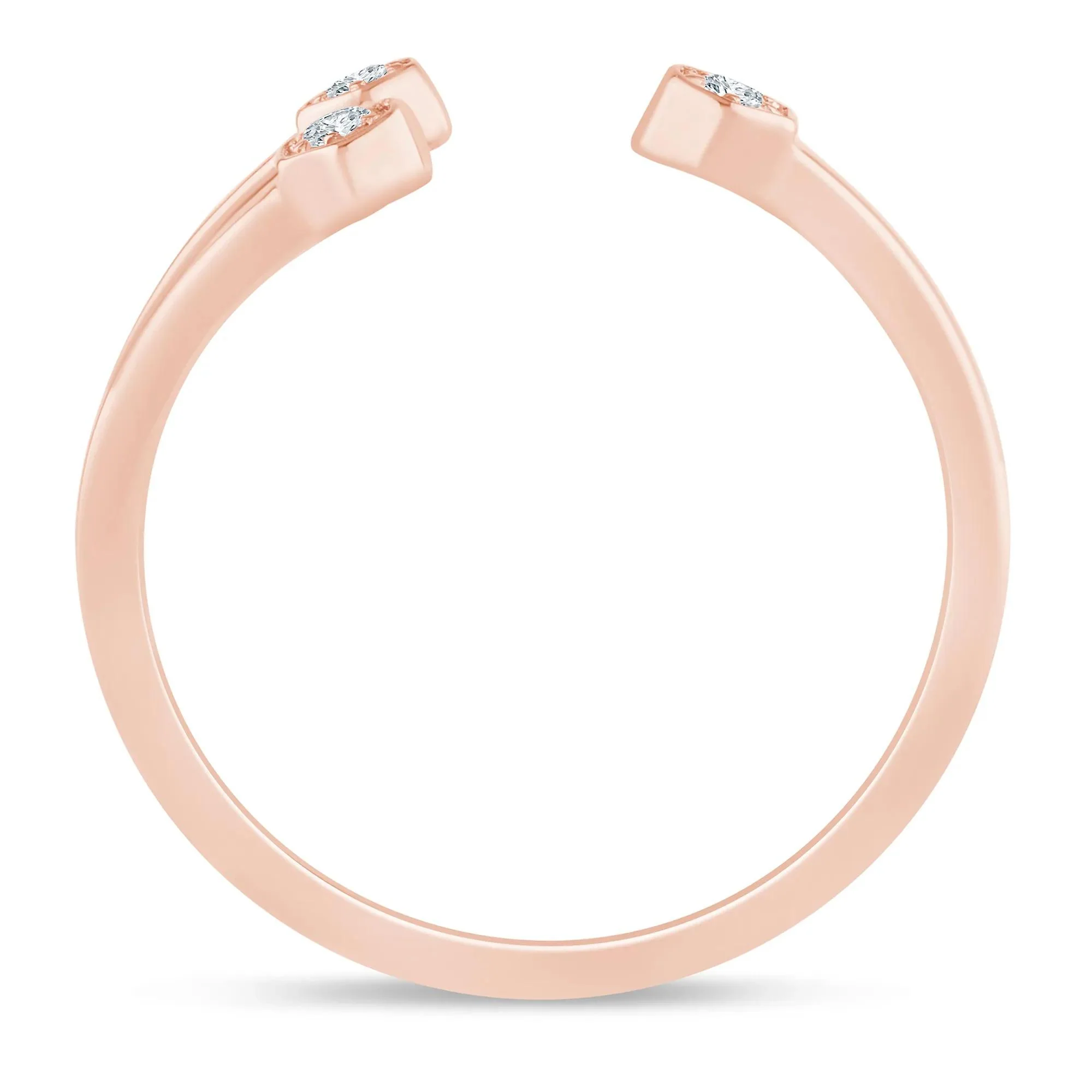 Diamond Accent Open Three-Stone Ring 10K Rose Gold Size 7.5 1.5mm - Image 2