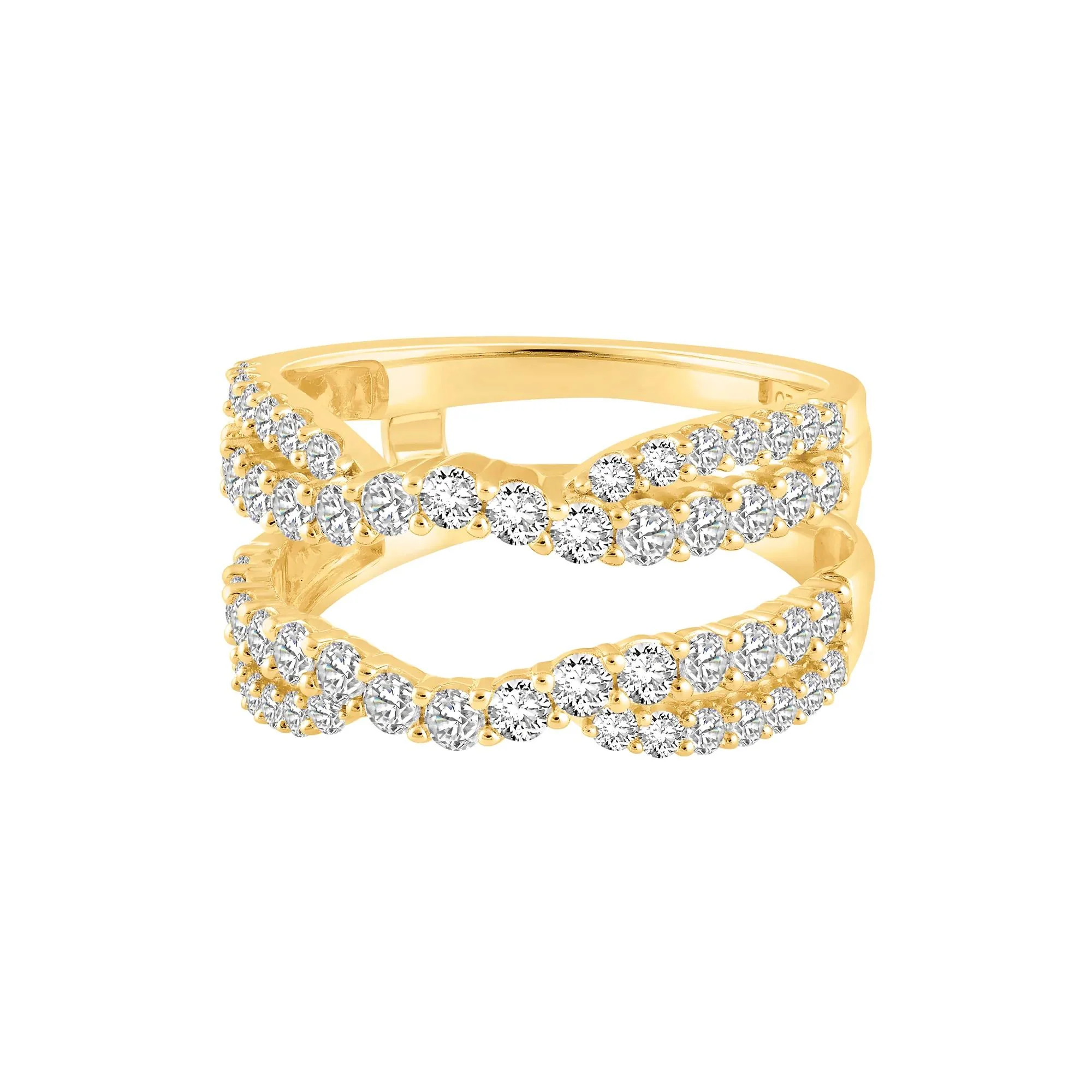 1/4 CT. Tw. Lab Grown Diamond Ring Insert 14K Yellow Gold Round Brilliant Cut Size 6 - Image 4