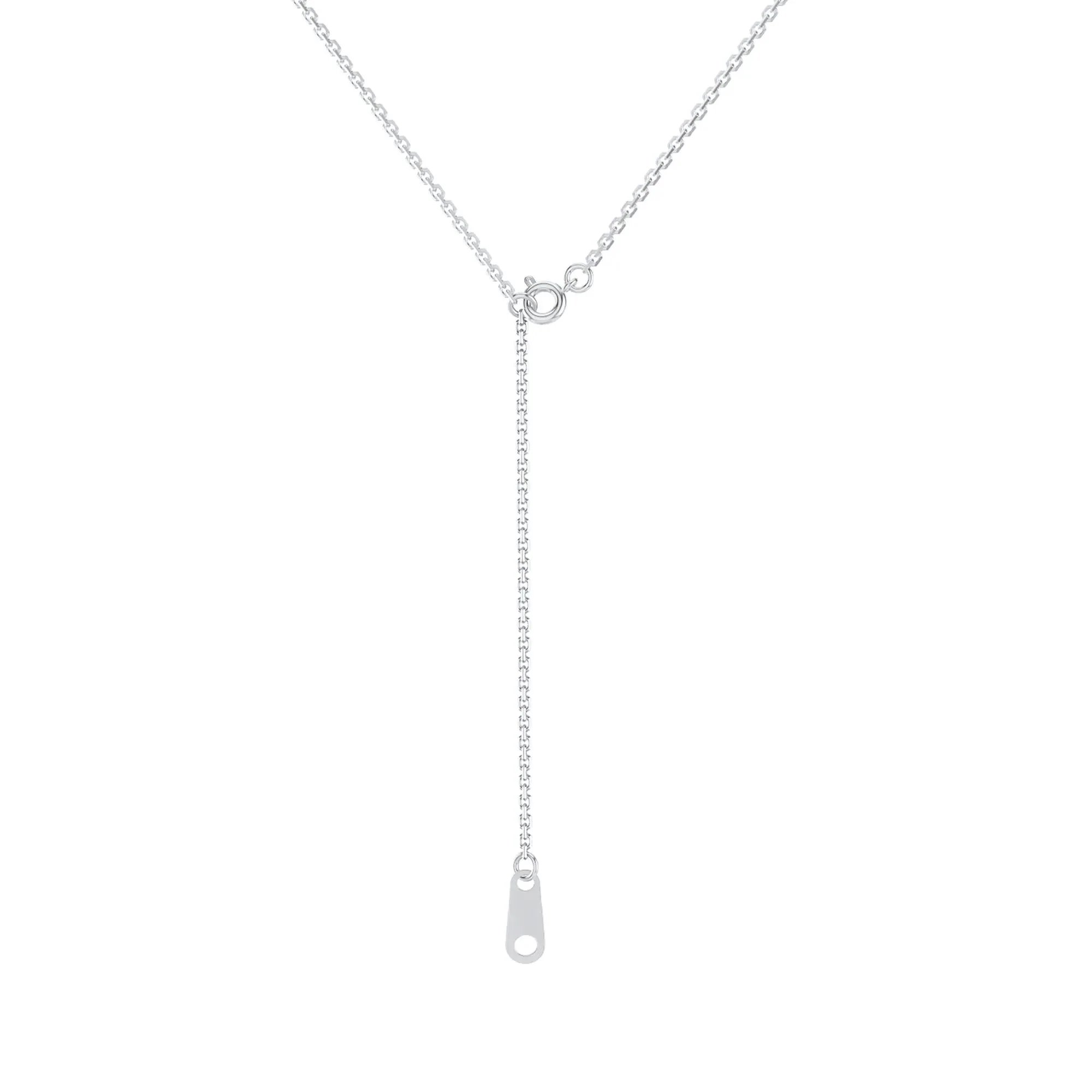 3/4 CT. Tw. Lab Grown Princess-Cut Diamond Illusion Pendant Necklace 10K White Gold Size 18" - Image 3