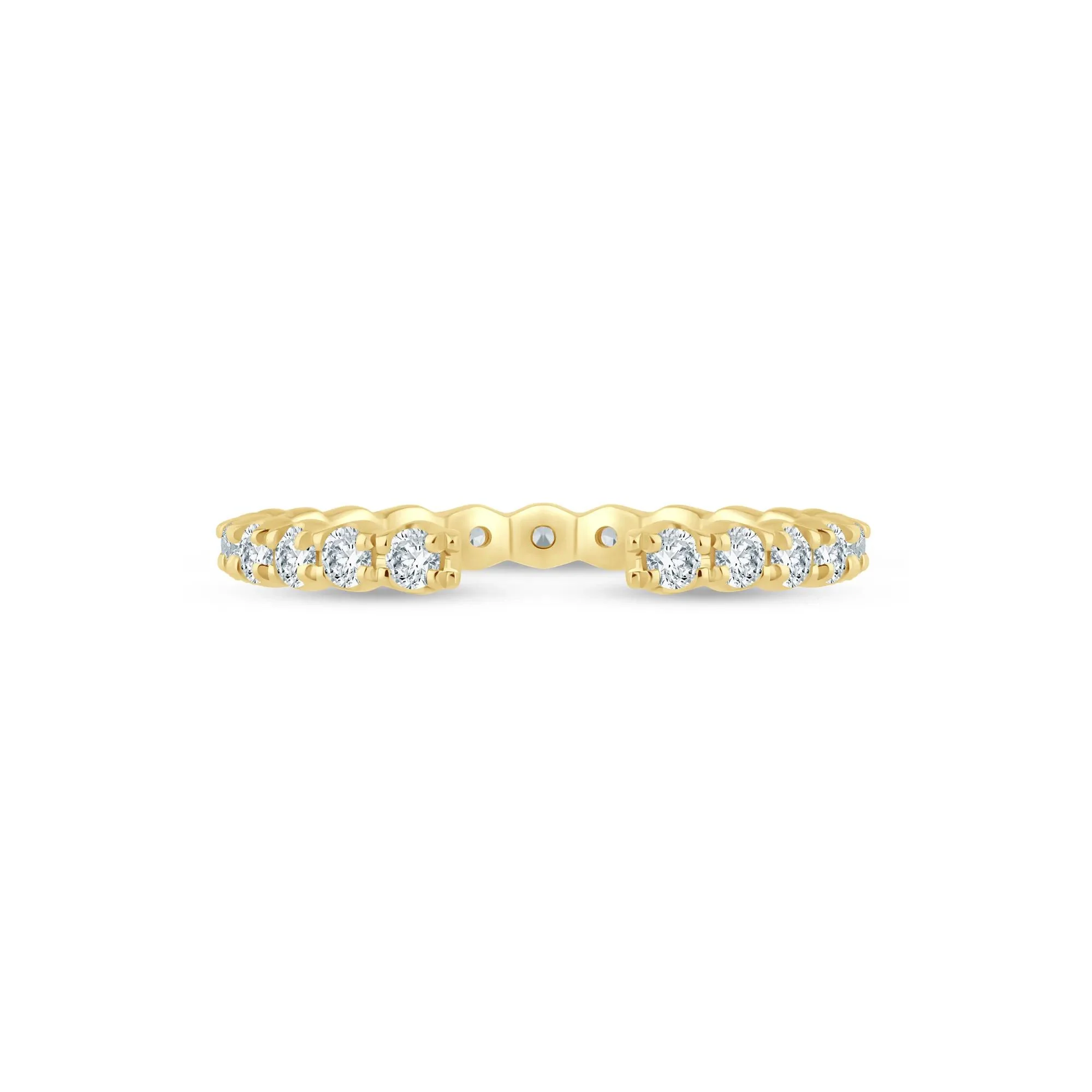 5/8 CT. Tw. Lab Grown Diamond Open Anniversary Band Ring 14K Yellow Gold Round Brilliant Cut Size 6 2mm