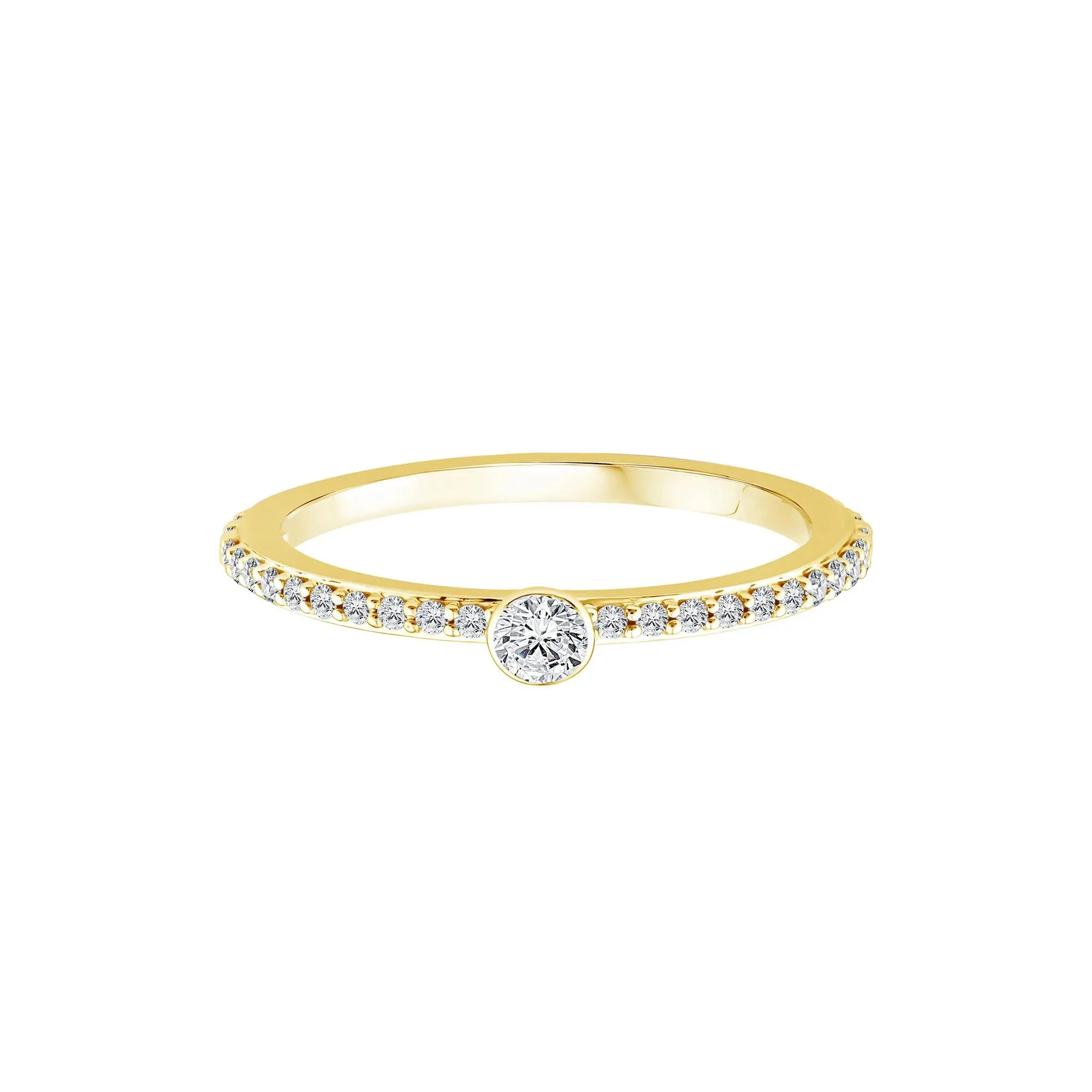 1/4 CT. Tw. Diamond Ring 10K Yellow Gold Size 7 1.5mm