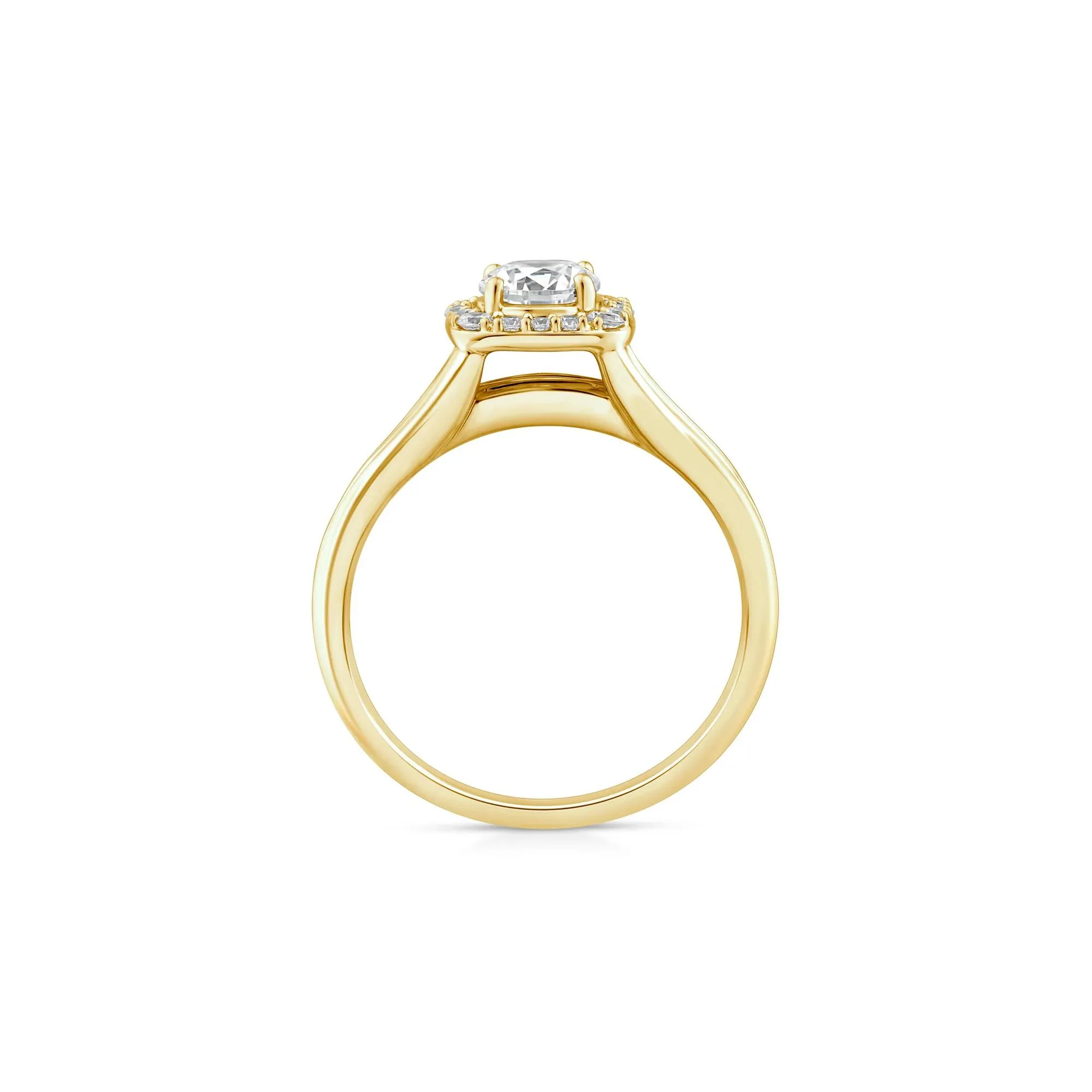 1/4 CT. Tw. Lab Grown Diamond Halo Engagement Ring 10K Yellow Gold Round Brilliant Cut Size 6.5 - Image 2