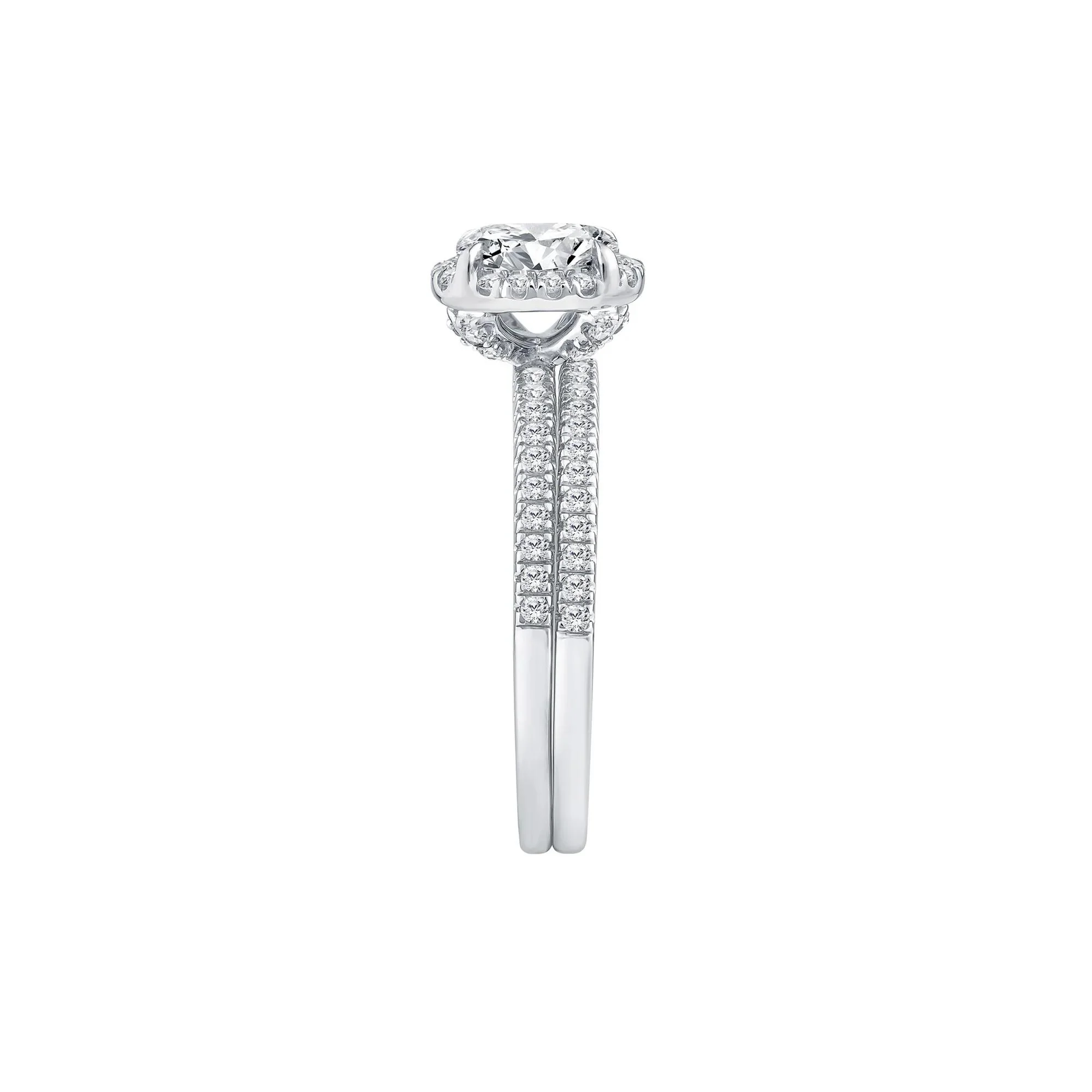 1 CT. Tw. Lab Grown Diamond Oval Center Bridal Set 10K White Gold Ring Size 6.5 - Image 3